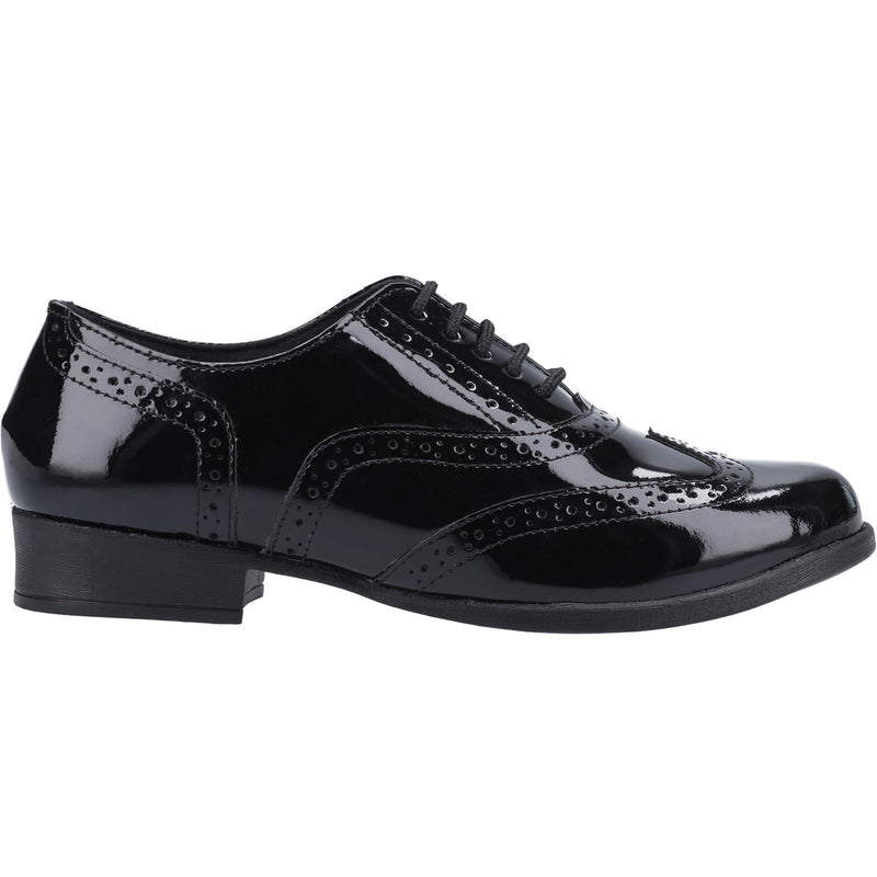 Hush Puppies Kada Youth Girl's Black Patent Leather Brogues