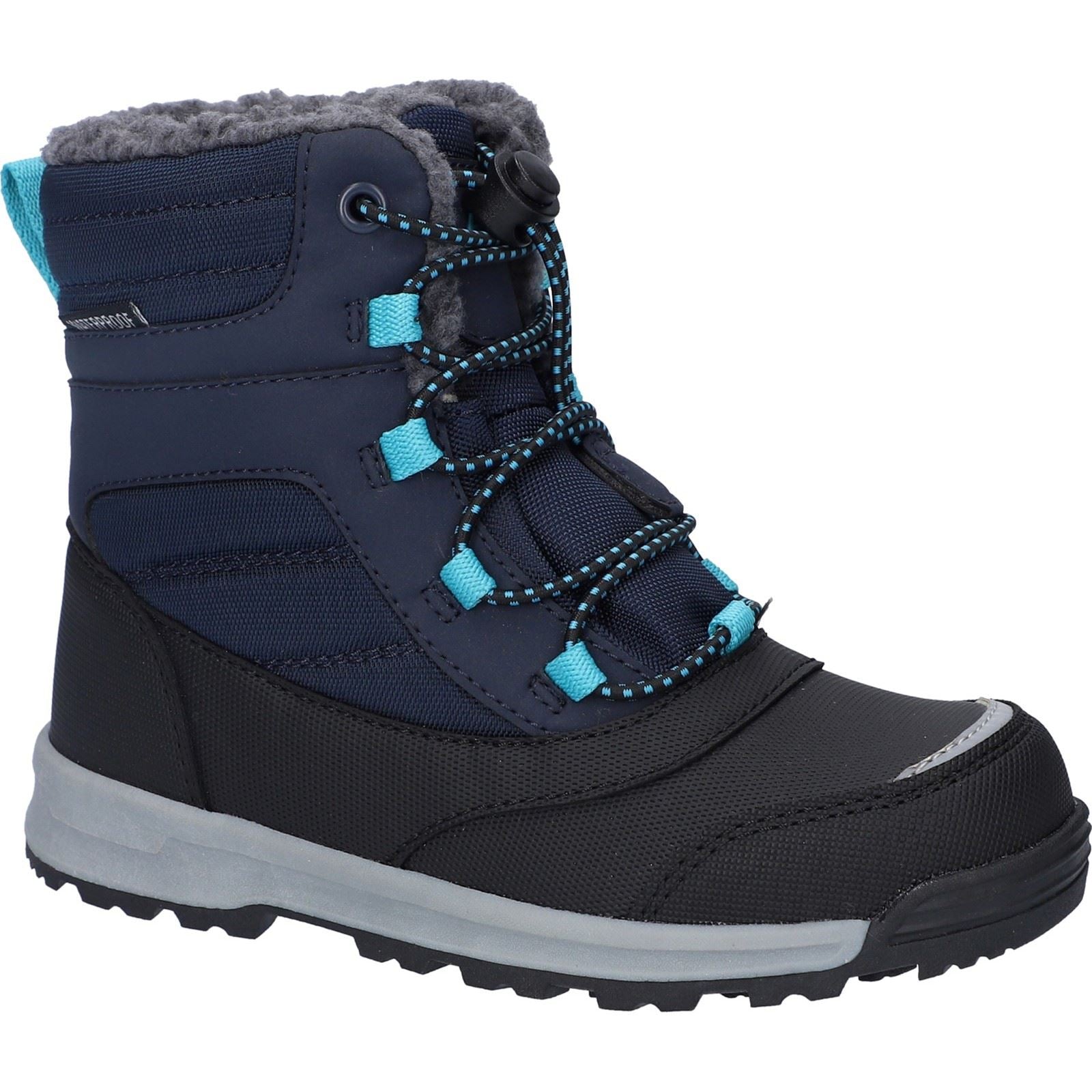 Hi-Tec  Kids Leo Nylon Bluenights/Black/Peacock Blue Winter Mid Calf Boots