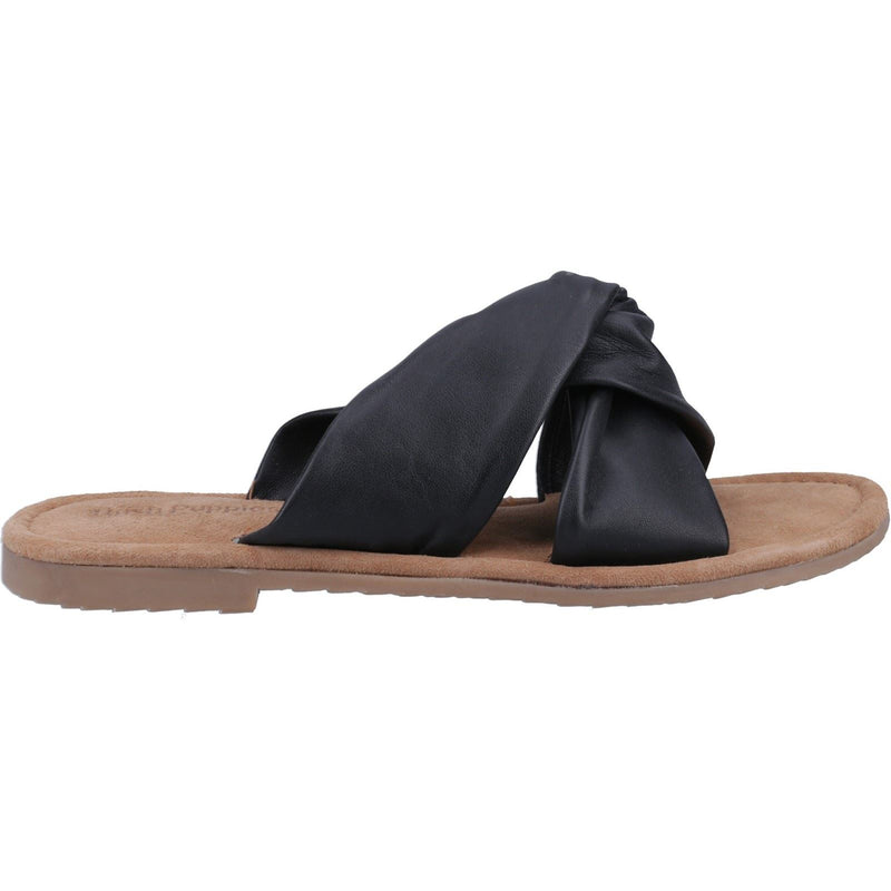 Hush Puppies Amy Wide Fit Leather Women's Black Sandals