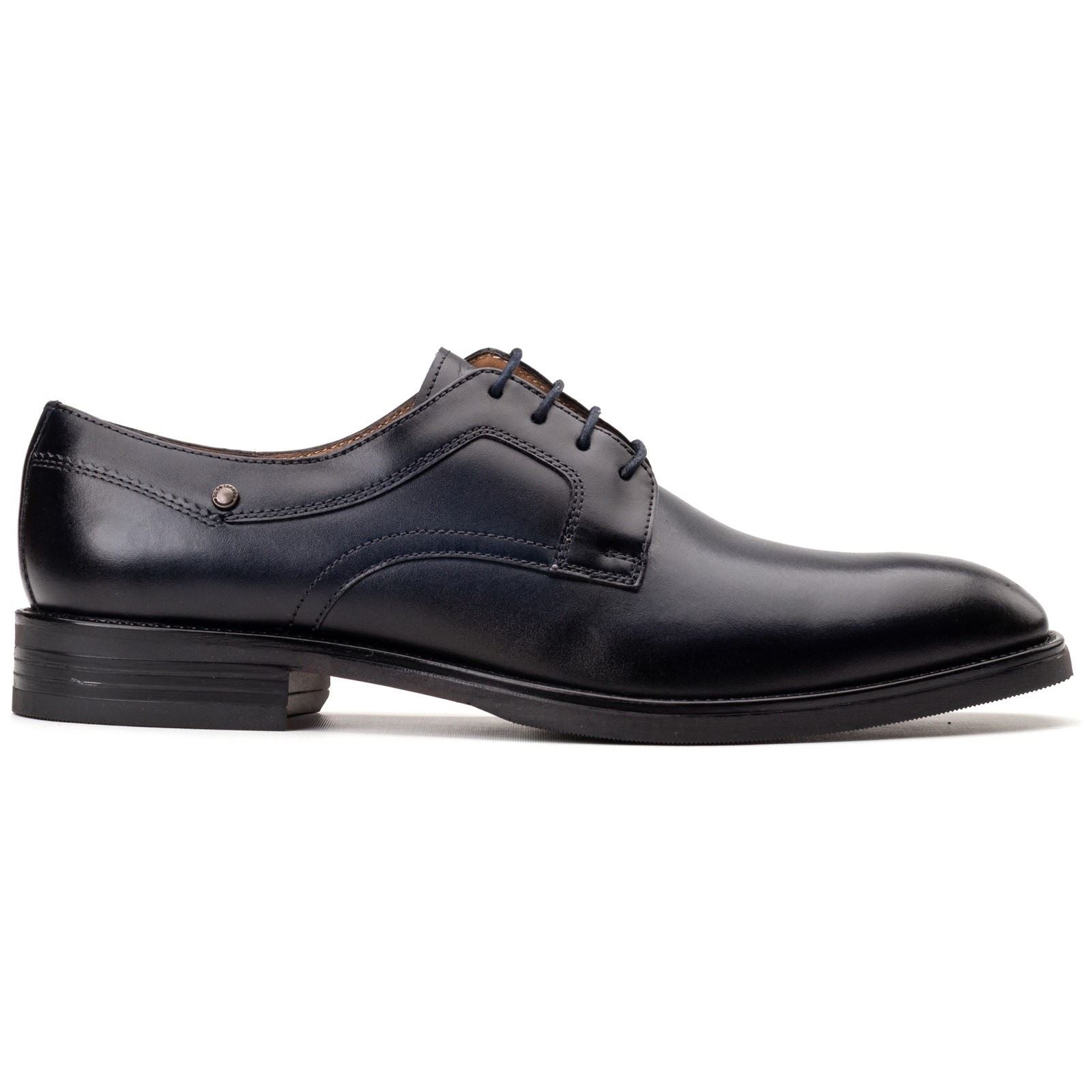 Base London Sleeve Leather Men's Navy Lace-Up Shoes