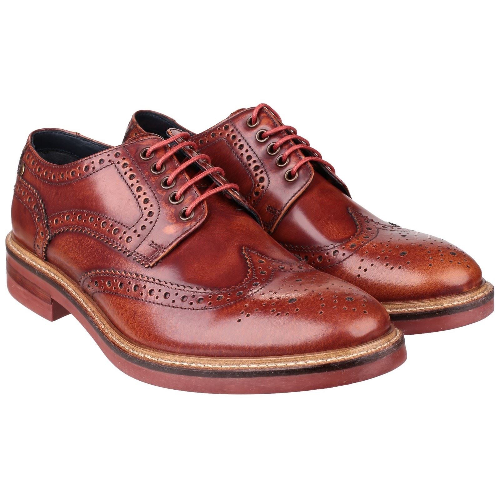 Base London Woburn Leather Men's Tan Brogues Shoes –