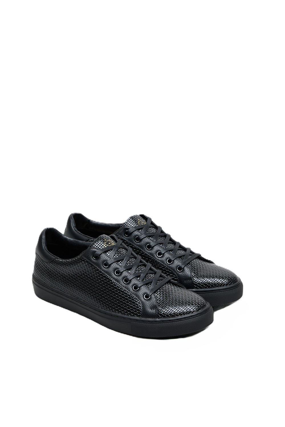 Antique Rogue Kimber Patent PU Leather Men's Black Trainers