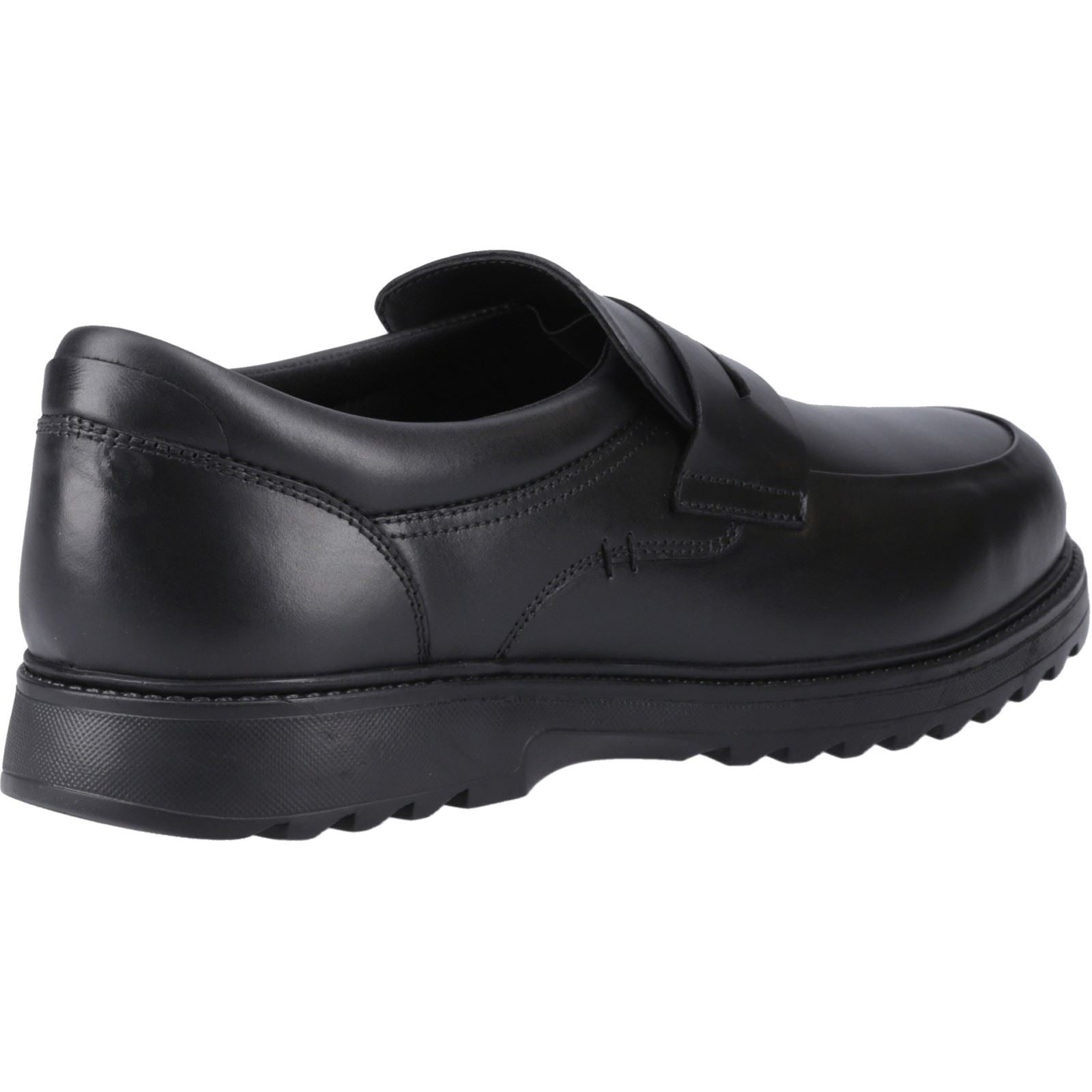 Hush Puppies Rocco Loafer Leather Youth Boy's Black Loafers