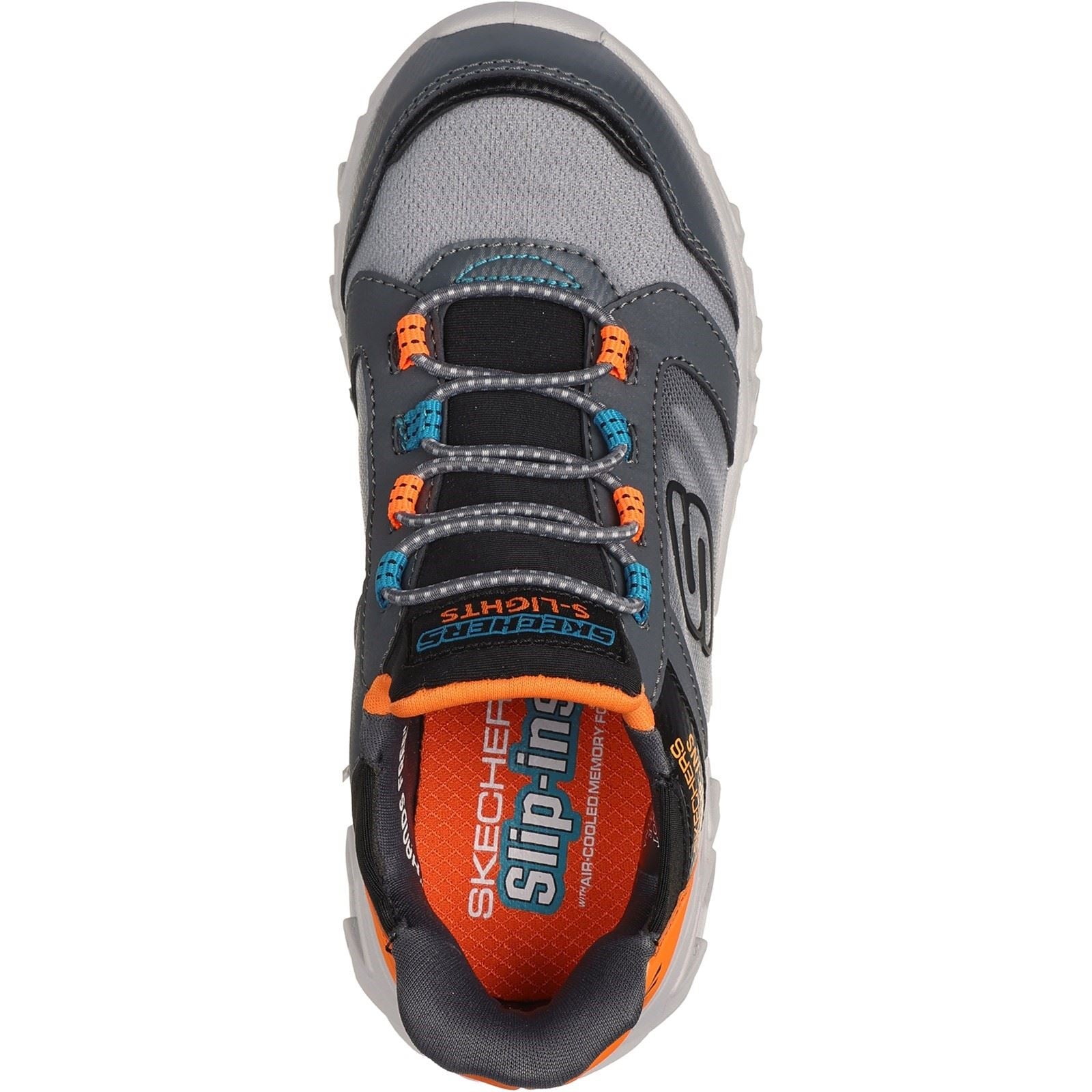 Skechers Hypno-Flash 2.0 Odelux Polyurethane Boy's Charcoal/Orange Trainers