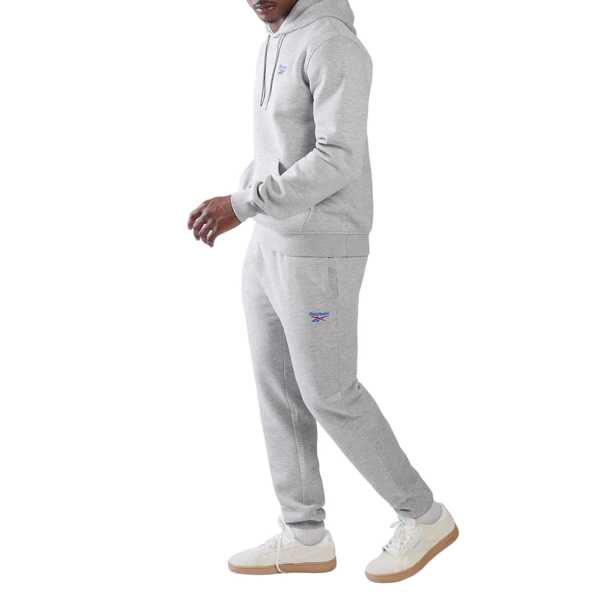 Reebok ID 2-Col Logo Hoodie Cotton Men's Grey Hooded Sweatshirt