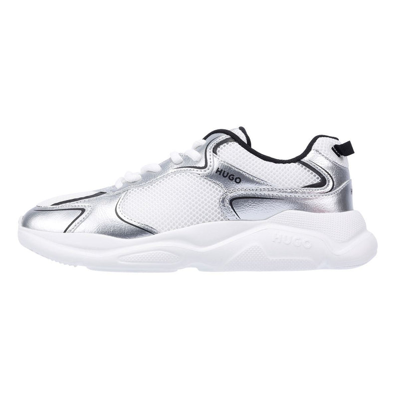 Hugo Leon Tennis Women's Silver/Black Trainers