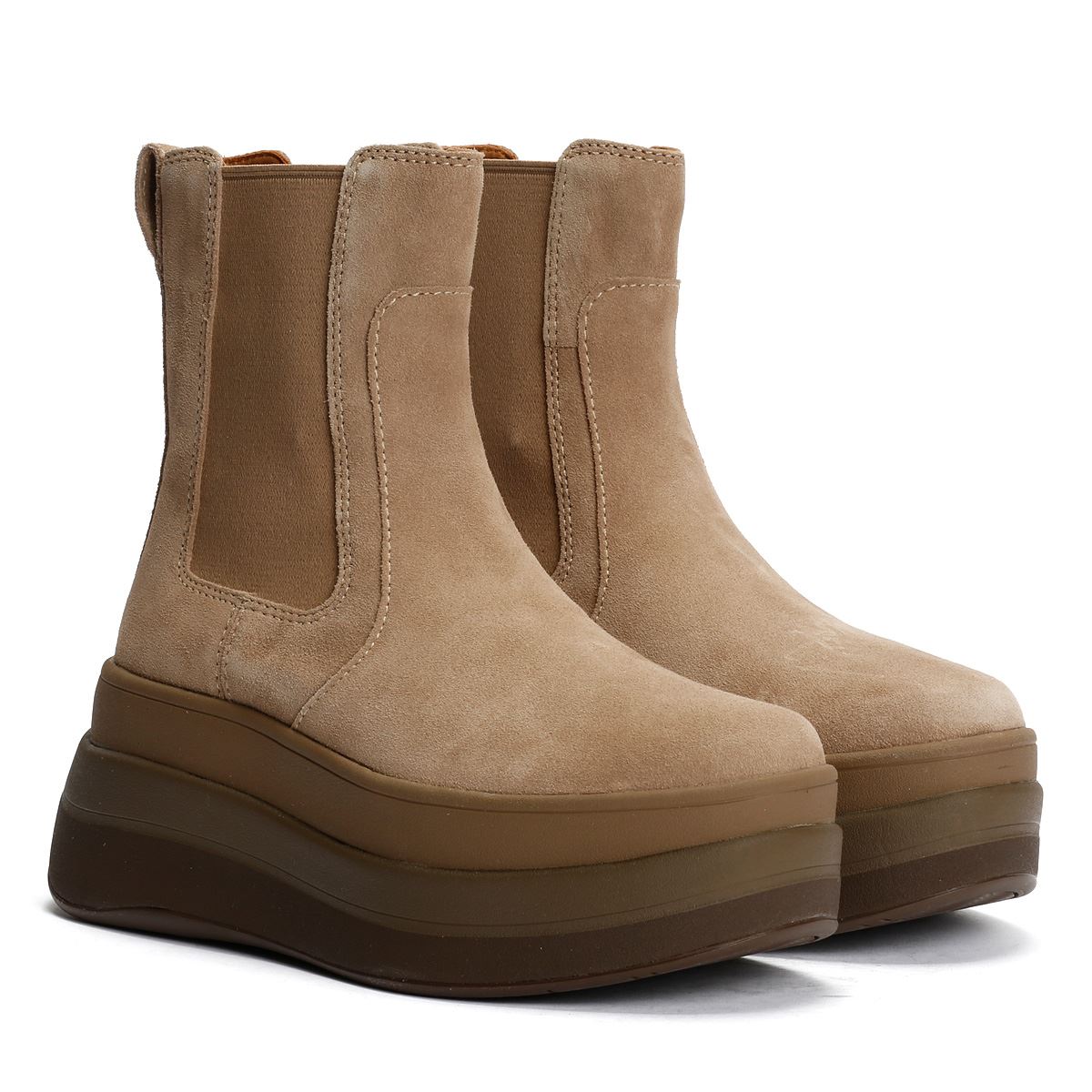 FitFlop F-Mode Suede Women's Taupe Boots