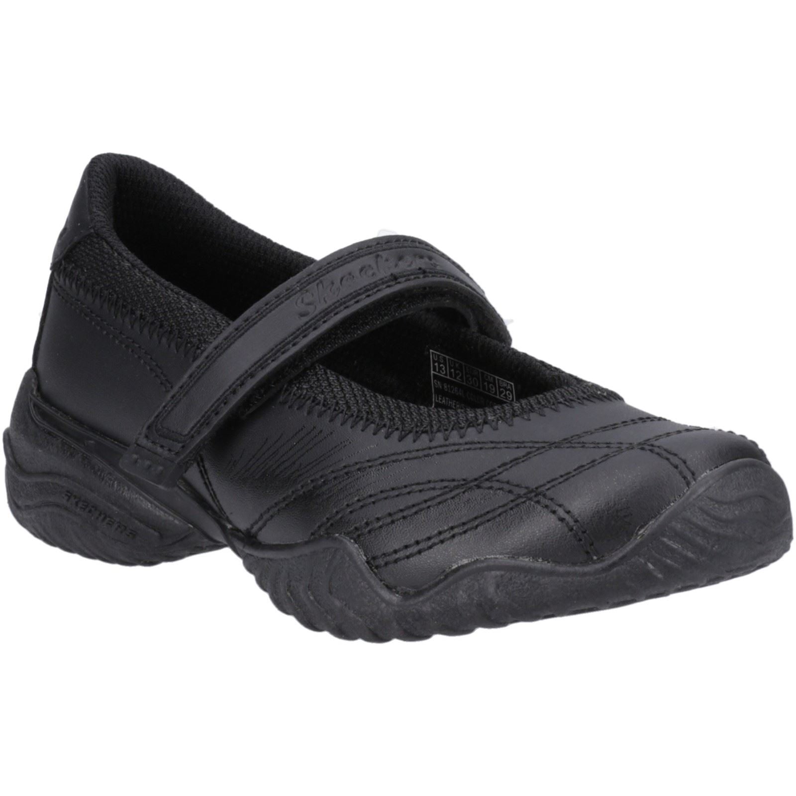 Skechers Velocity Pouty Leather Junior Black Shoes