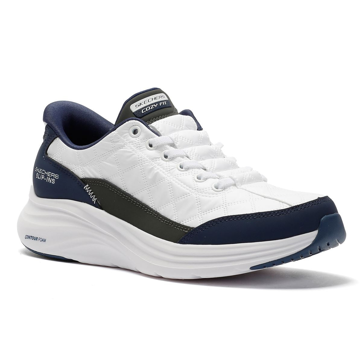 Skechers Slip-Ins Contour Foam Cozy Fit Women's White/Navy Trainers