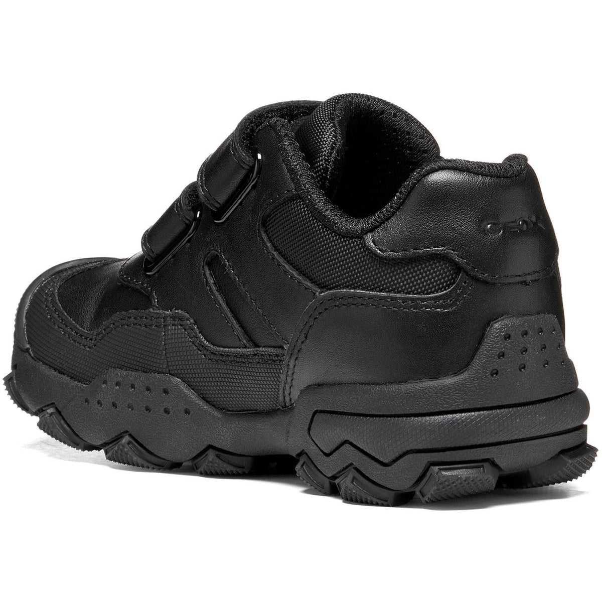 Geox J Buller Leather Black Trainers