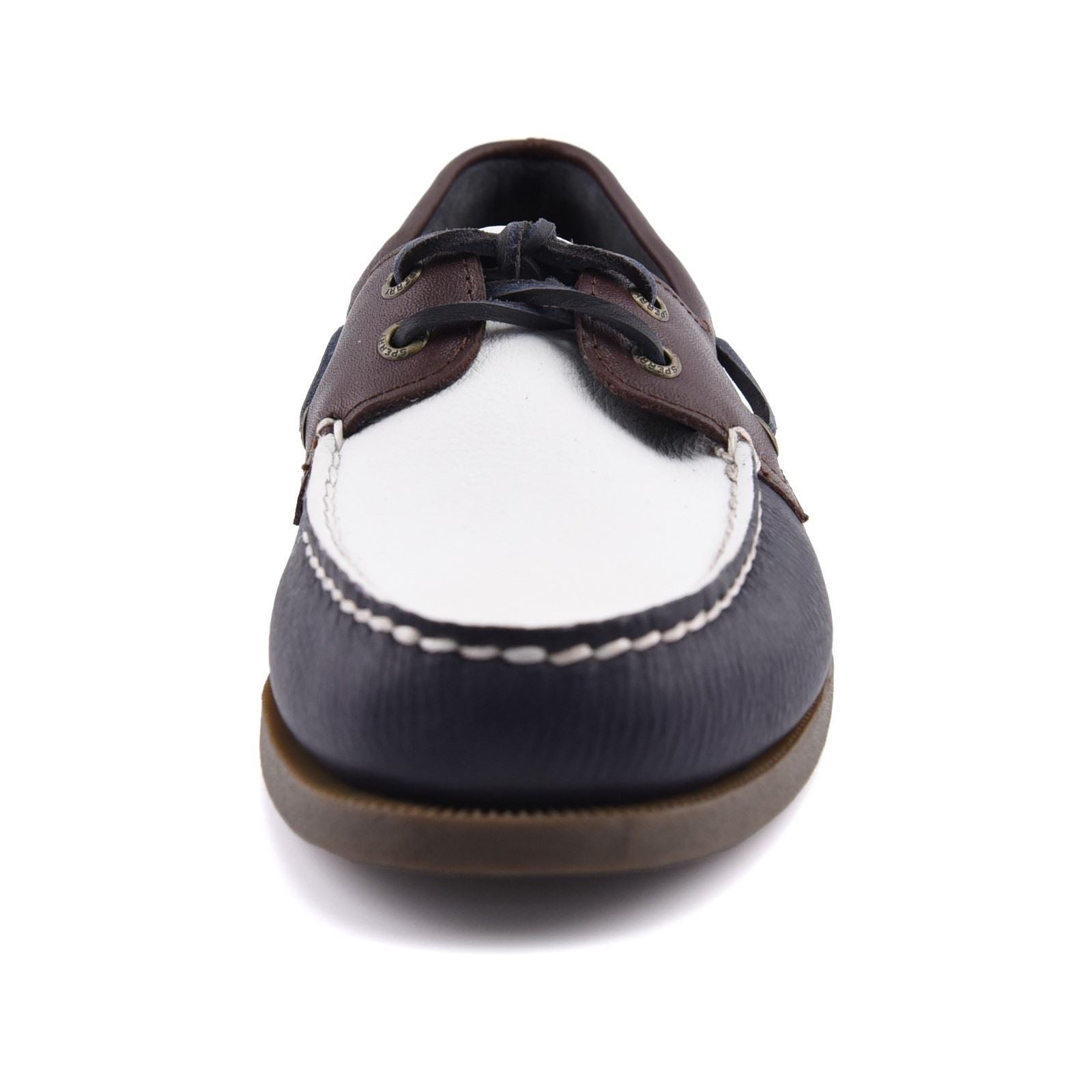 Sperry Authentic Original 2 Eye Leather Men's Navy/White/Brown Boat Shoes