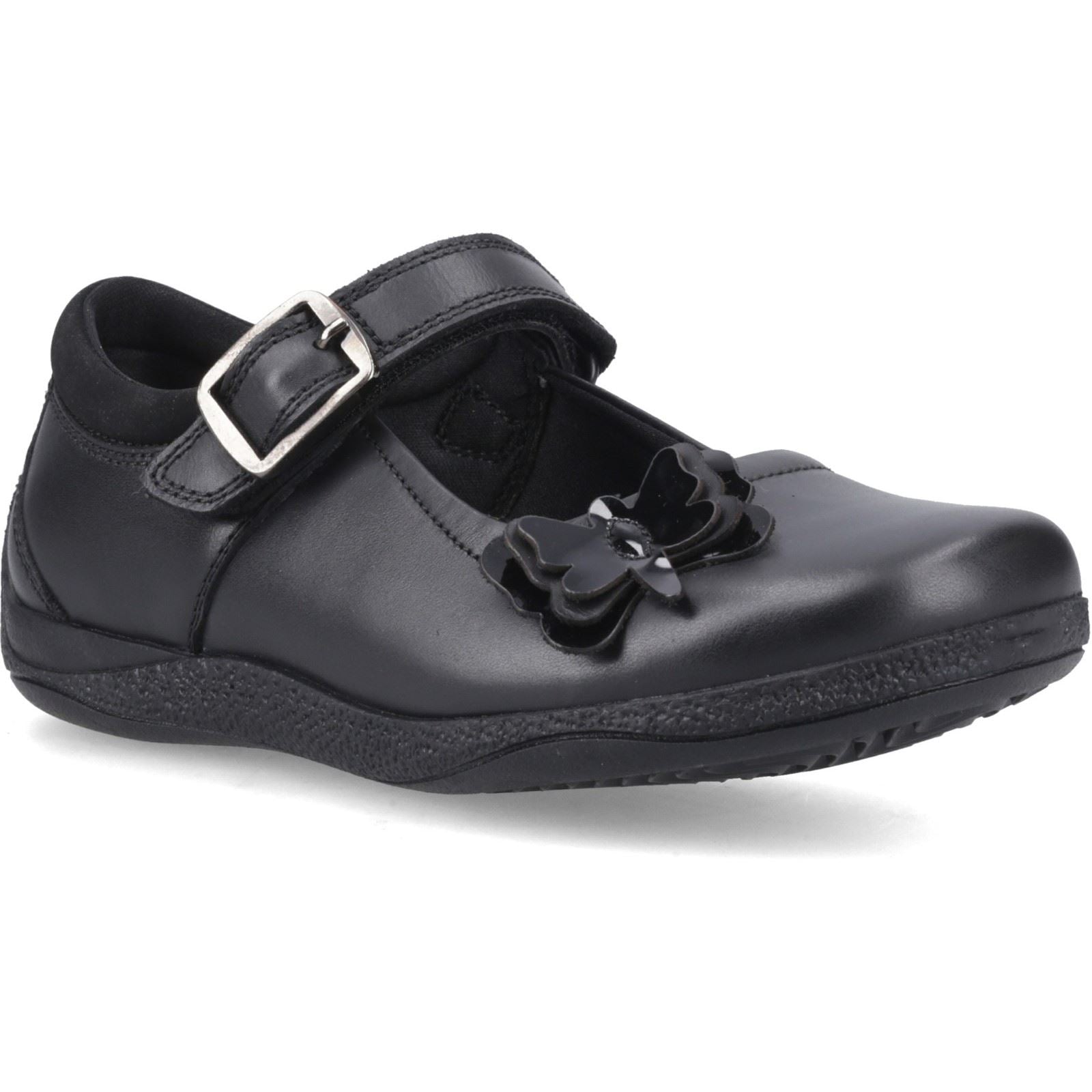 Hush Puppies Julie Ballerina Leather Black Shoes