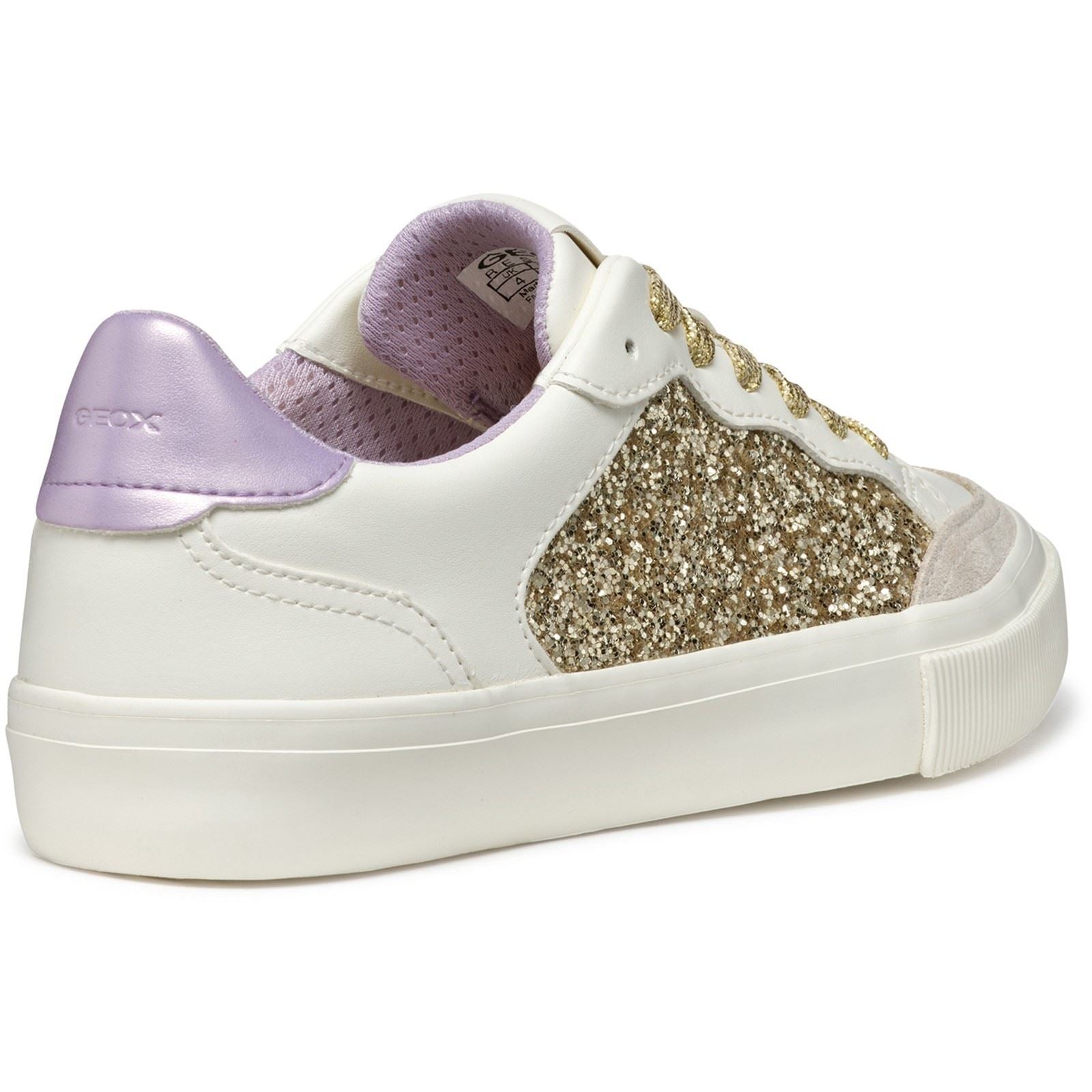 Geox D EMMELENY Women's Optic White/Light Gold Trainers