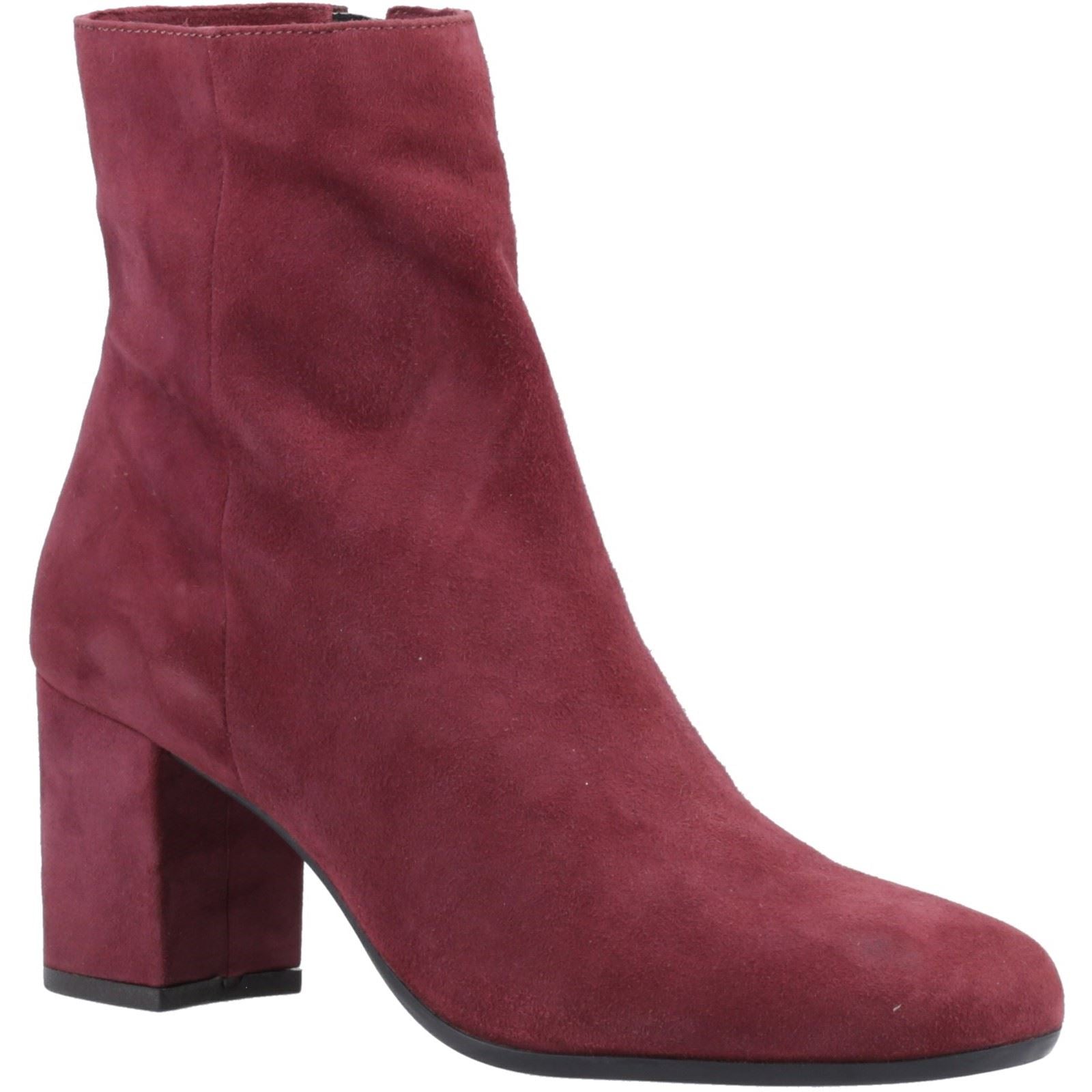 Hush Puppies Octavia Suede Women's Bordeaux Heeled Ankle Boots