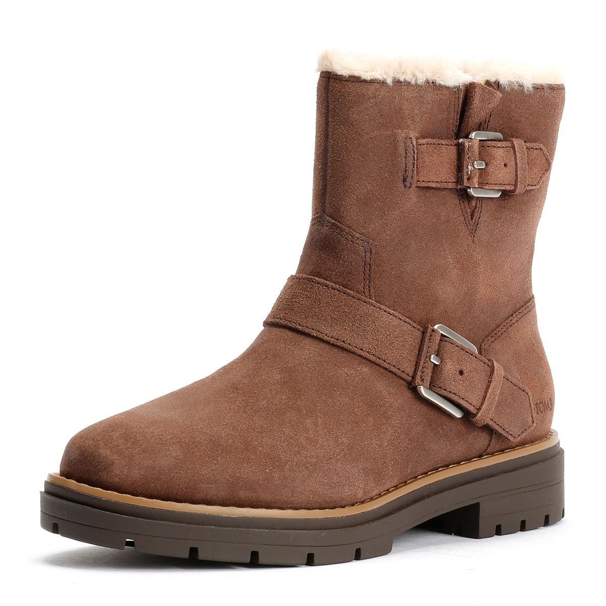 TOMS Ionie Moto Waxy Suede Women's Dark Brown Boots