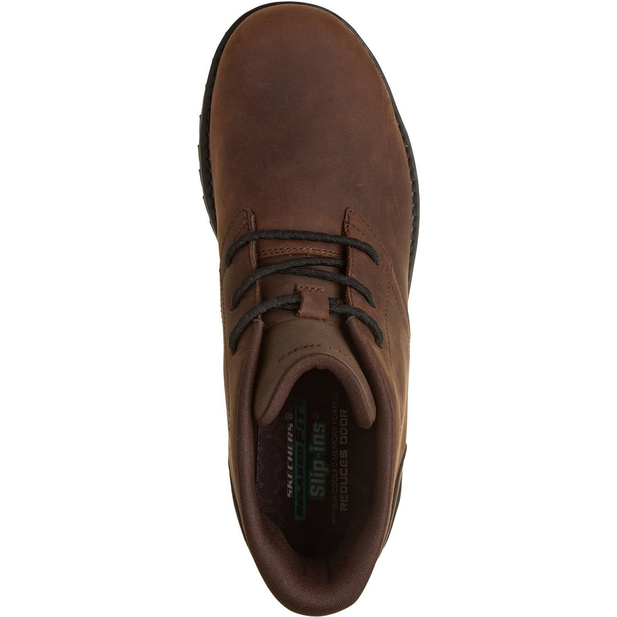 Skechers Quintero Damien Leather Men's Dark Brown Ankle Boots