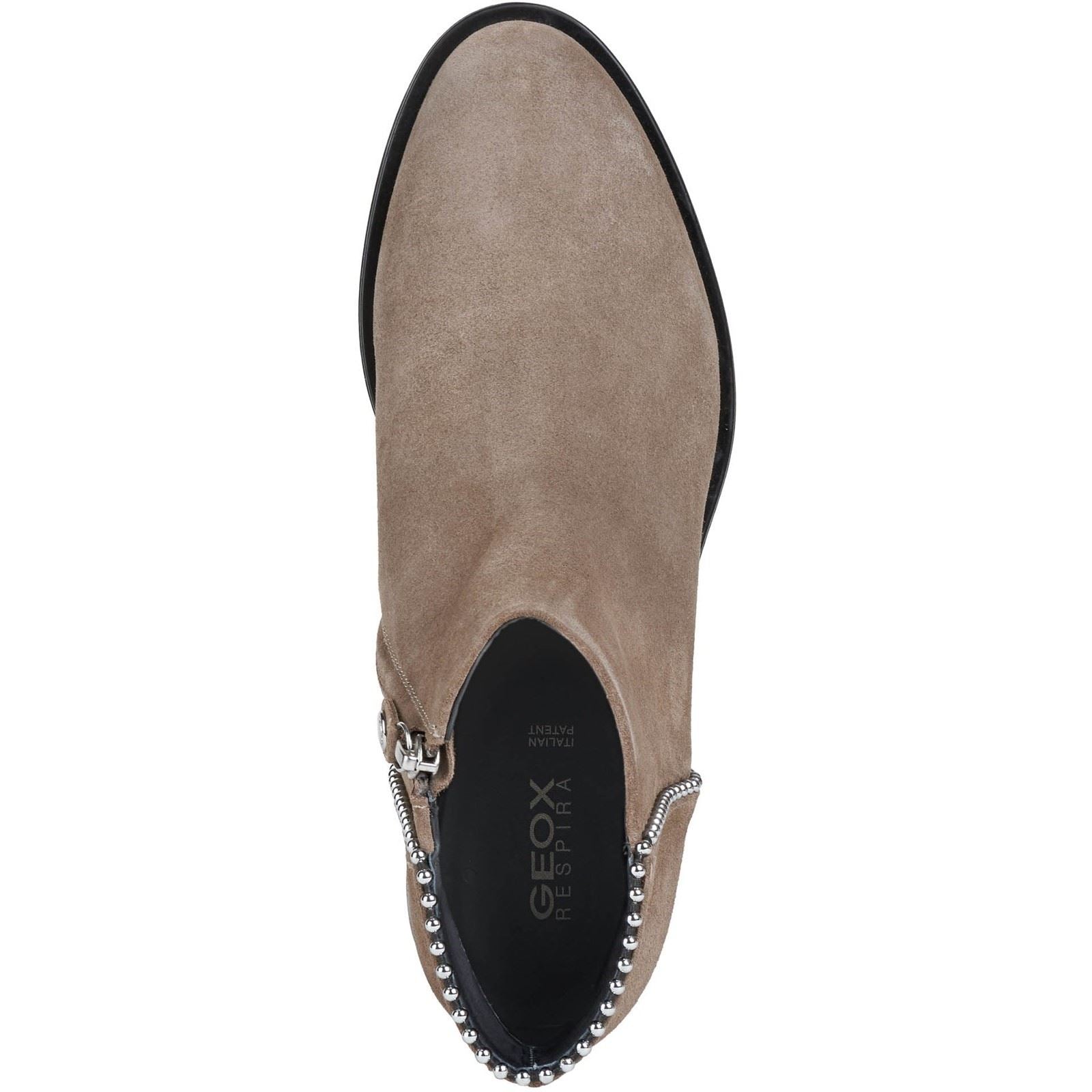 Geox Resia 100% Leather Bovine Suede Women's Dark Beige Boots