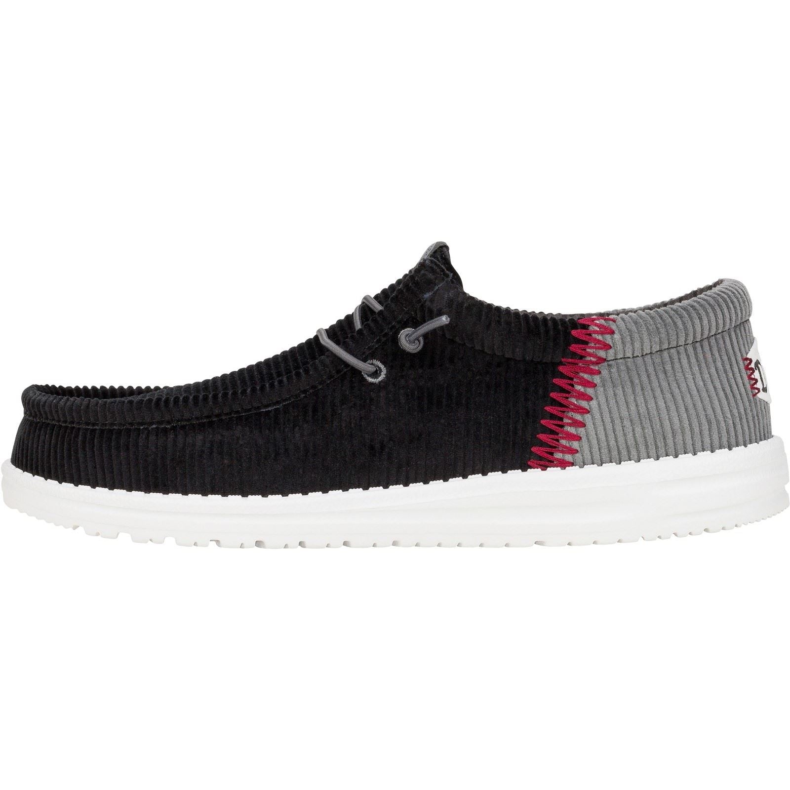 HEYDUDE Wally Funk Corduroy Textile Men's Black Shoes