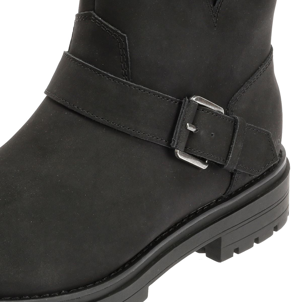 TOMS Ionie Moto Nubuck Leather Women's Black Boots