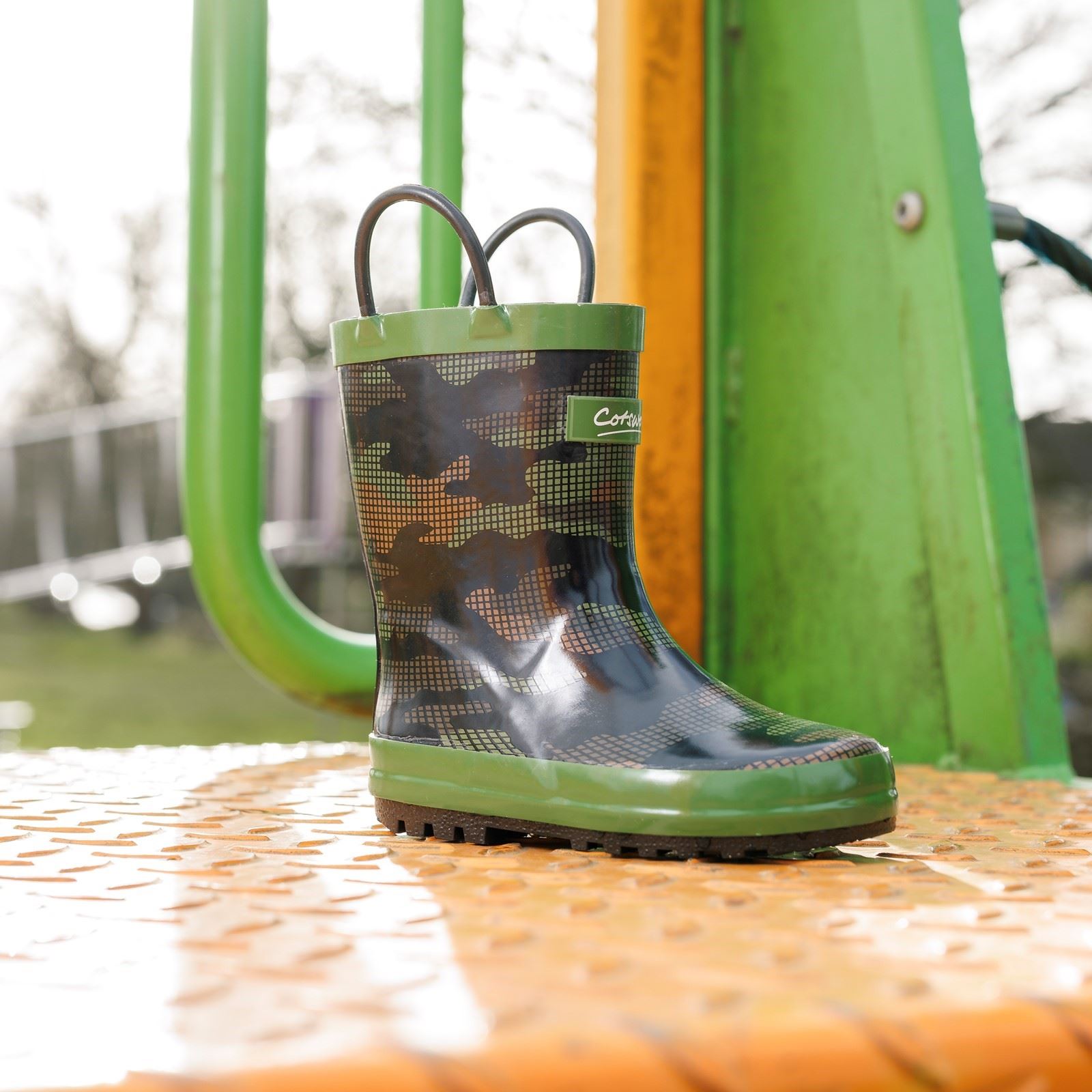 Cotswold Puddle Rubber Unisex Kid's Camouflage Wellington Boots
