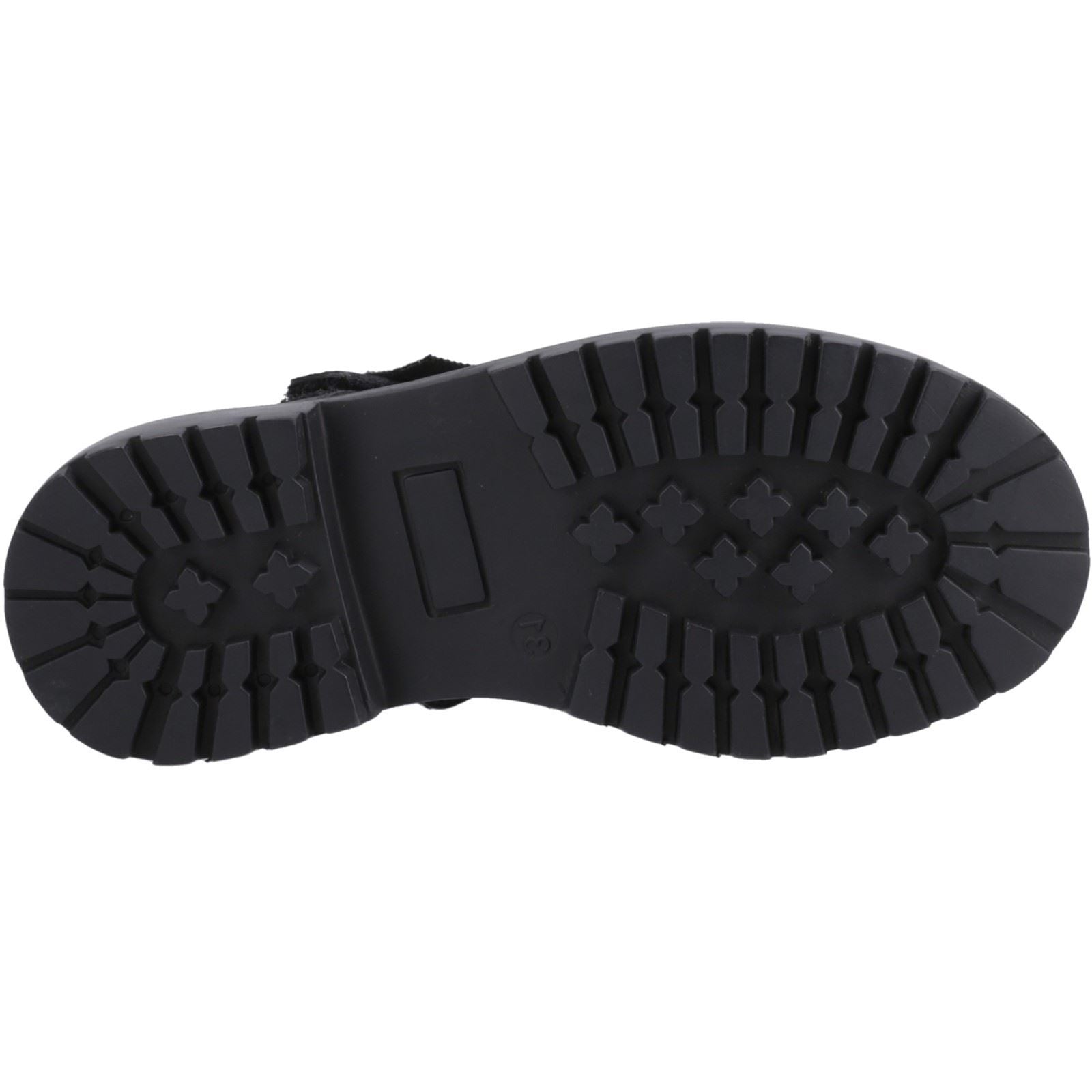 Hush Puppies Astrid Bow Leather Youth Girl's Black Shoes