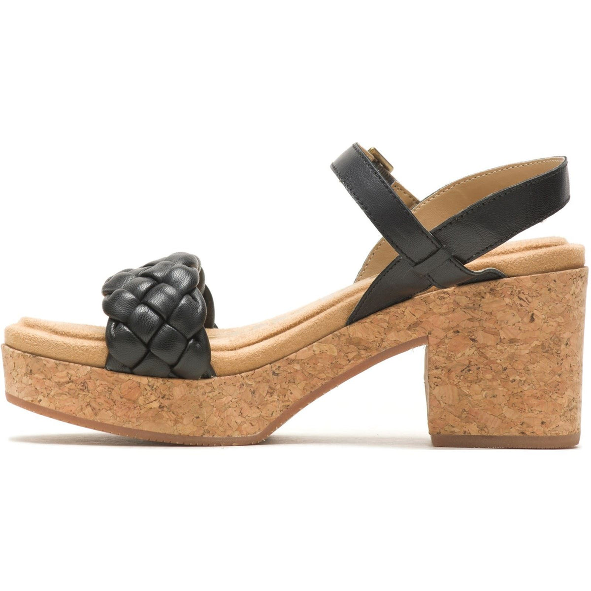 Hush Puppies Poppy Quarter Strap Leather Women's Black Heels
