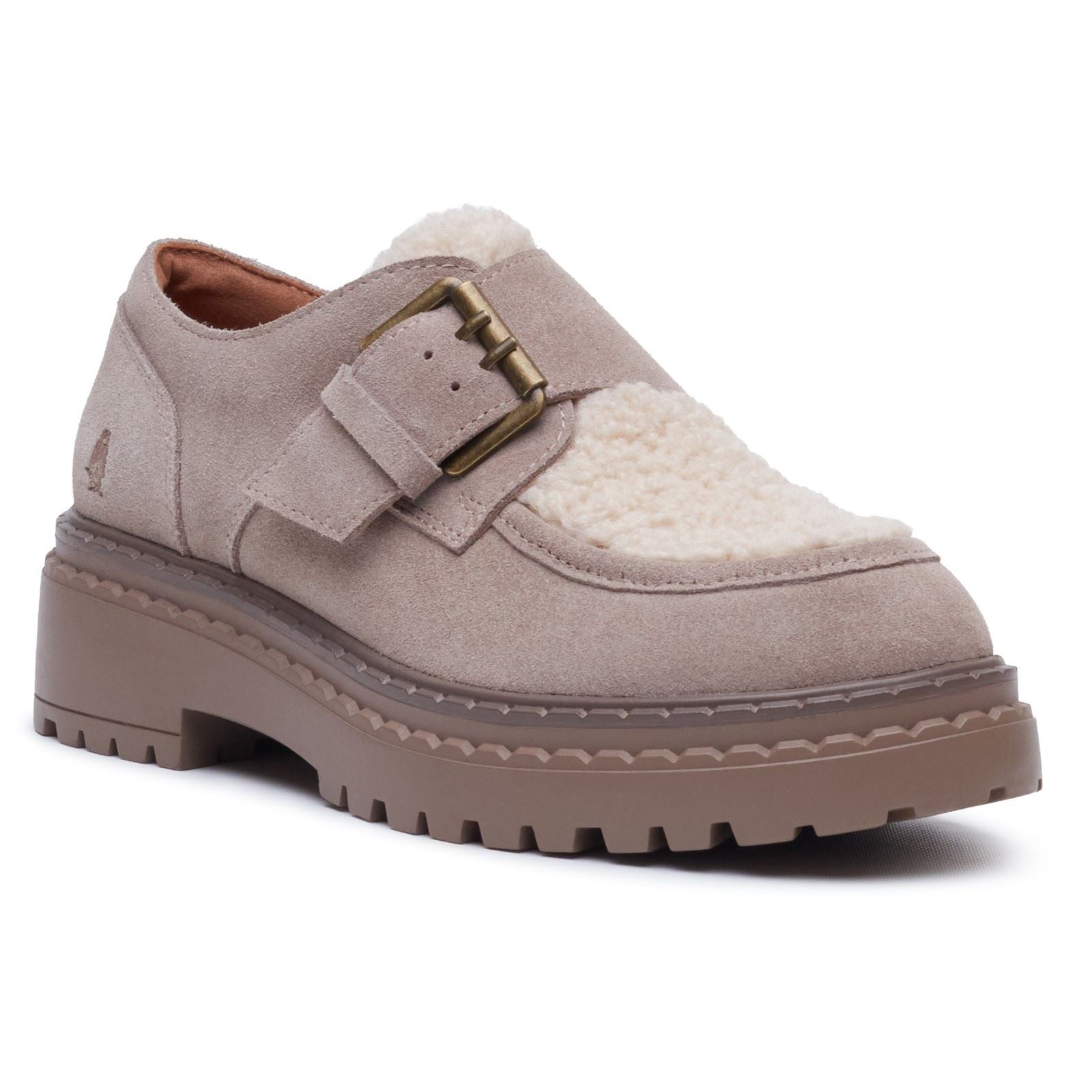 Hush Puppies Orla Monk Leather Women's Taupe Loafers