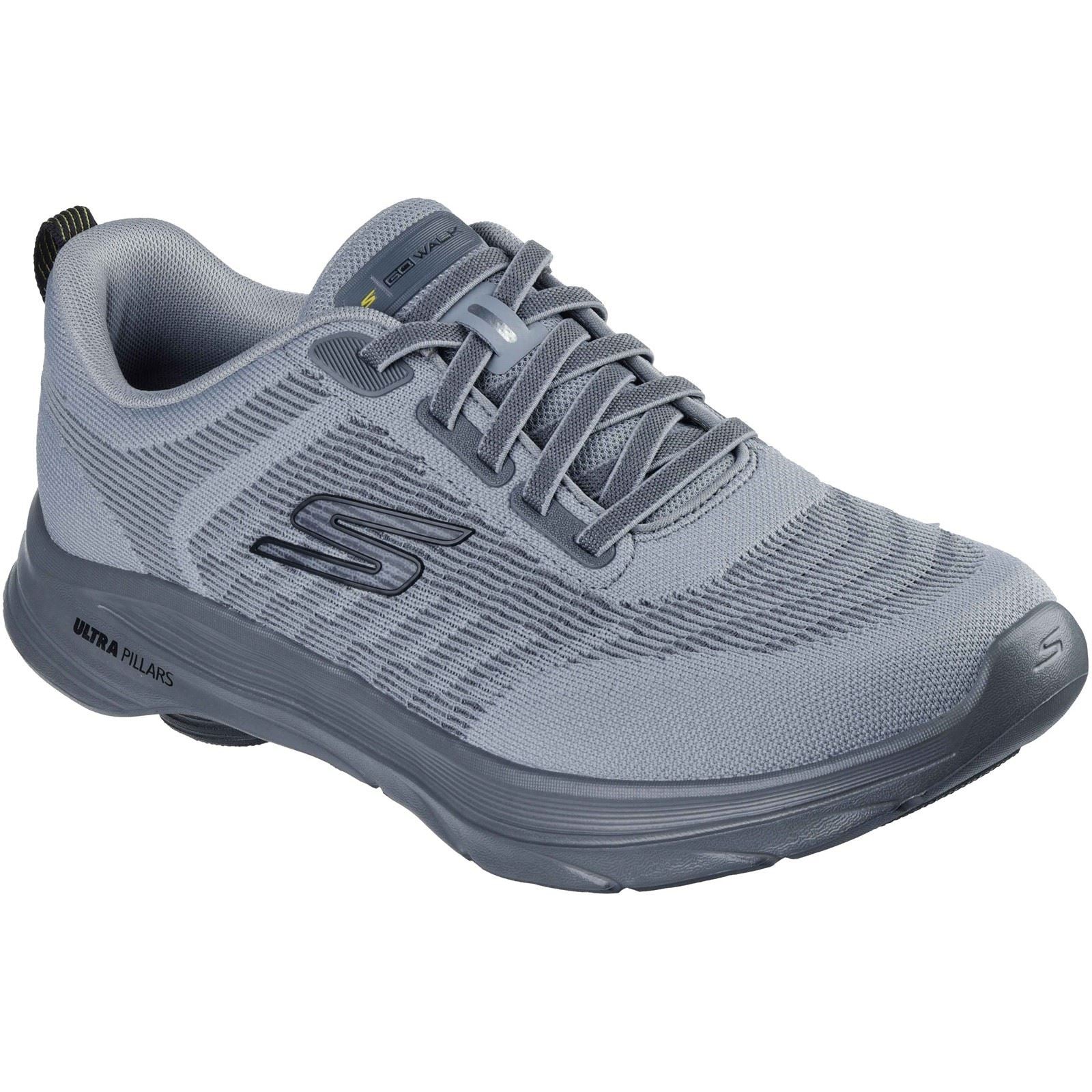 Skechers GO Walk 8 Day Textile Men's Grey/Yellow Standard Trainers
