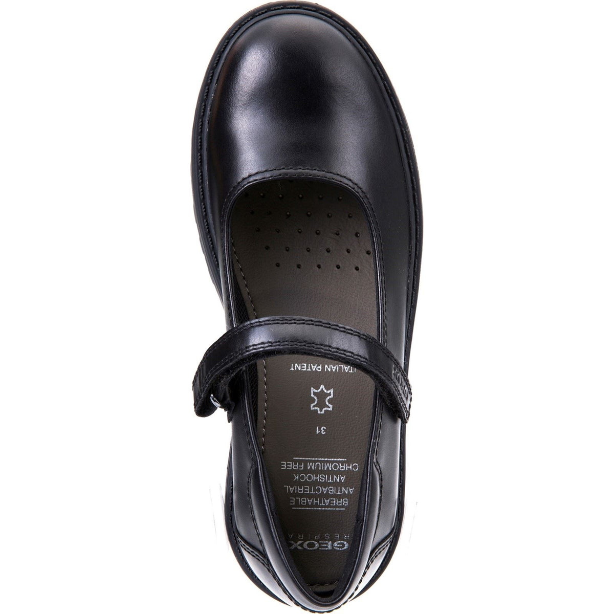 Geox J Casey G. P Leather Black Shoes