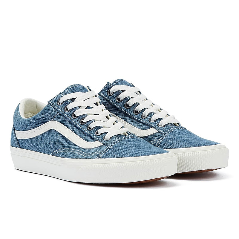 Tower London UK Flash Sale - 10% Off Everything! Use Code Inside 1 Vans Old Skool Threaded Denim Blue/White Trainers