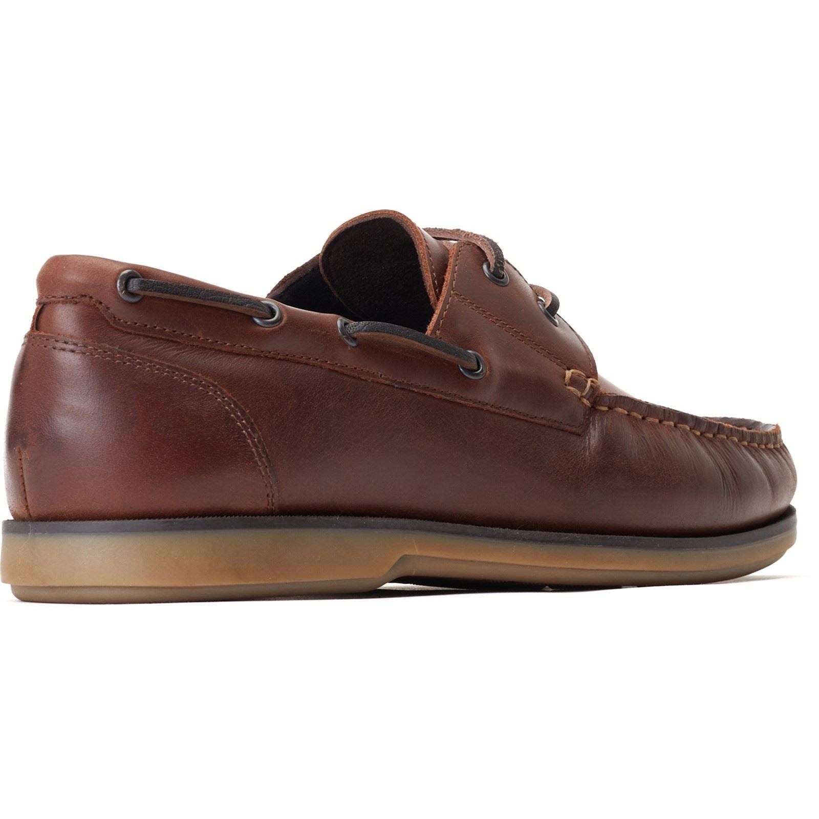Base London Stern Leather Men's Burnt Brown Boat Shoes