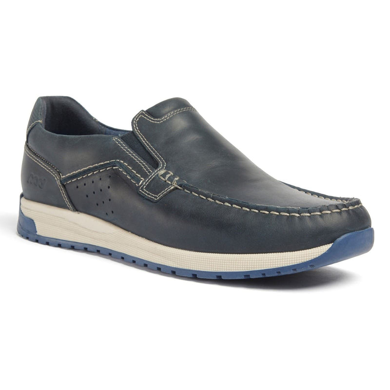 Pod Sean Leather Men's Navy Boat Shoes
