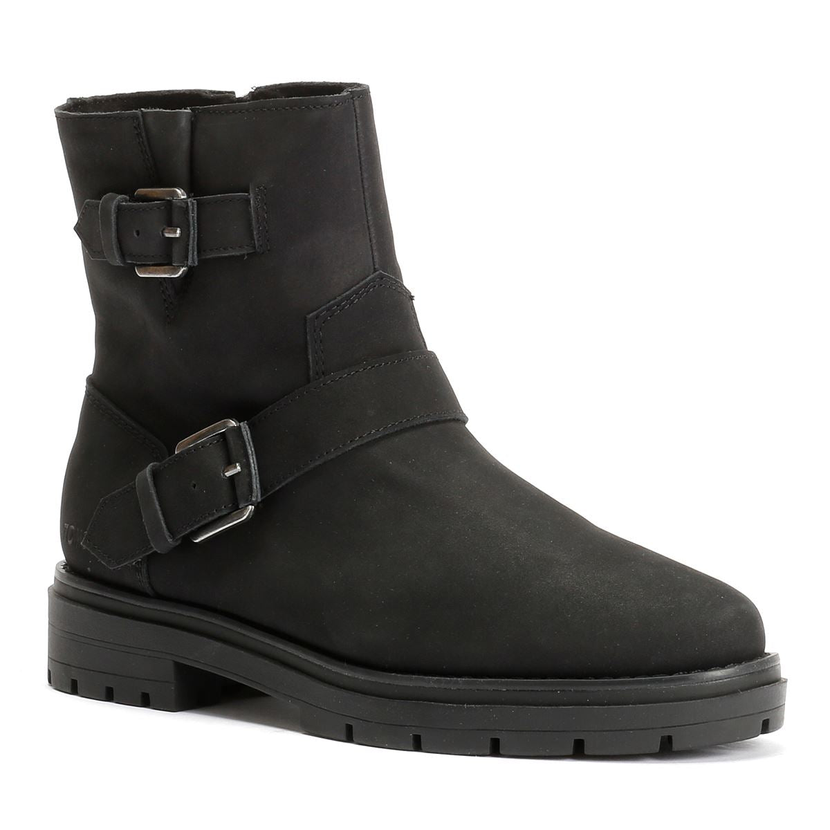 TOMS Ionie Moto Nubuck Leather Women's Black Boots