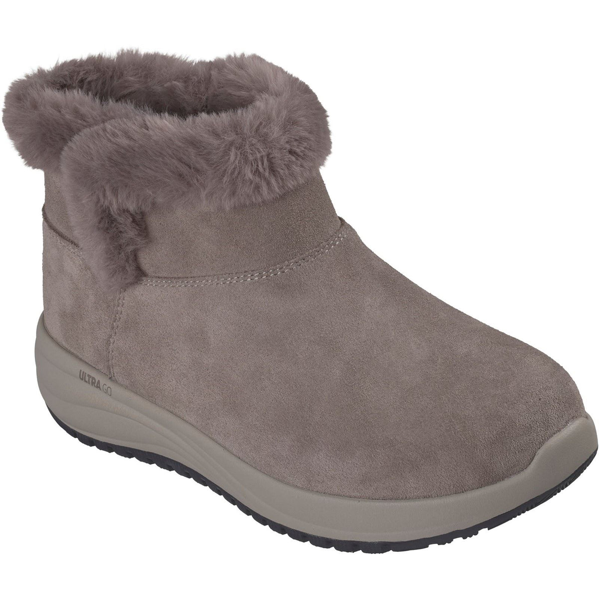 Skechers On-The-Go Stellar Cozy Step Leather Women's Taupe Winter Ankle Boots