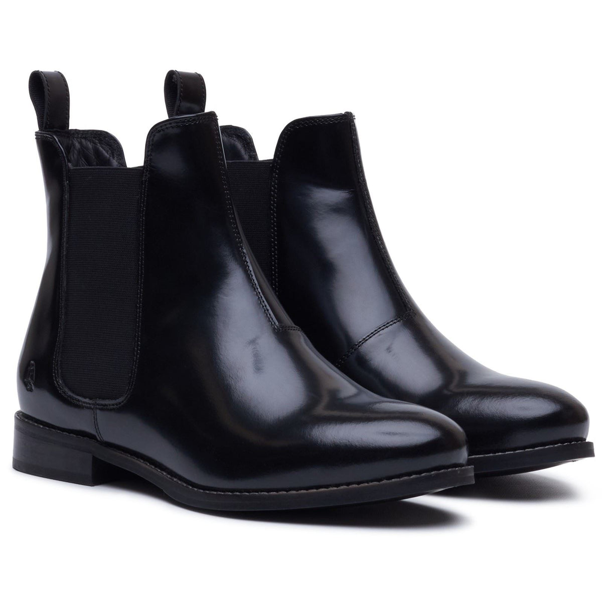 Hush Puppies Colette Leather Women's Black Wide Fit Flat Chelsea Boots