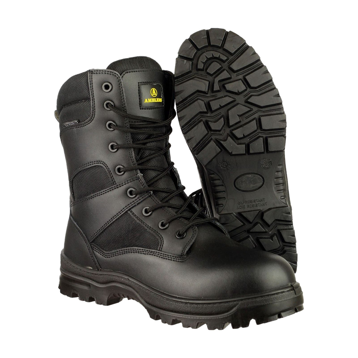 Amblers Safety Combat Leather Black
