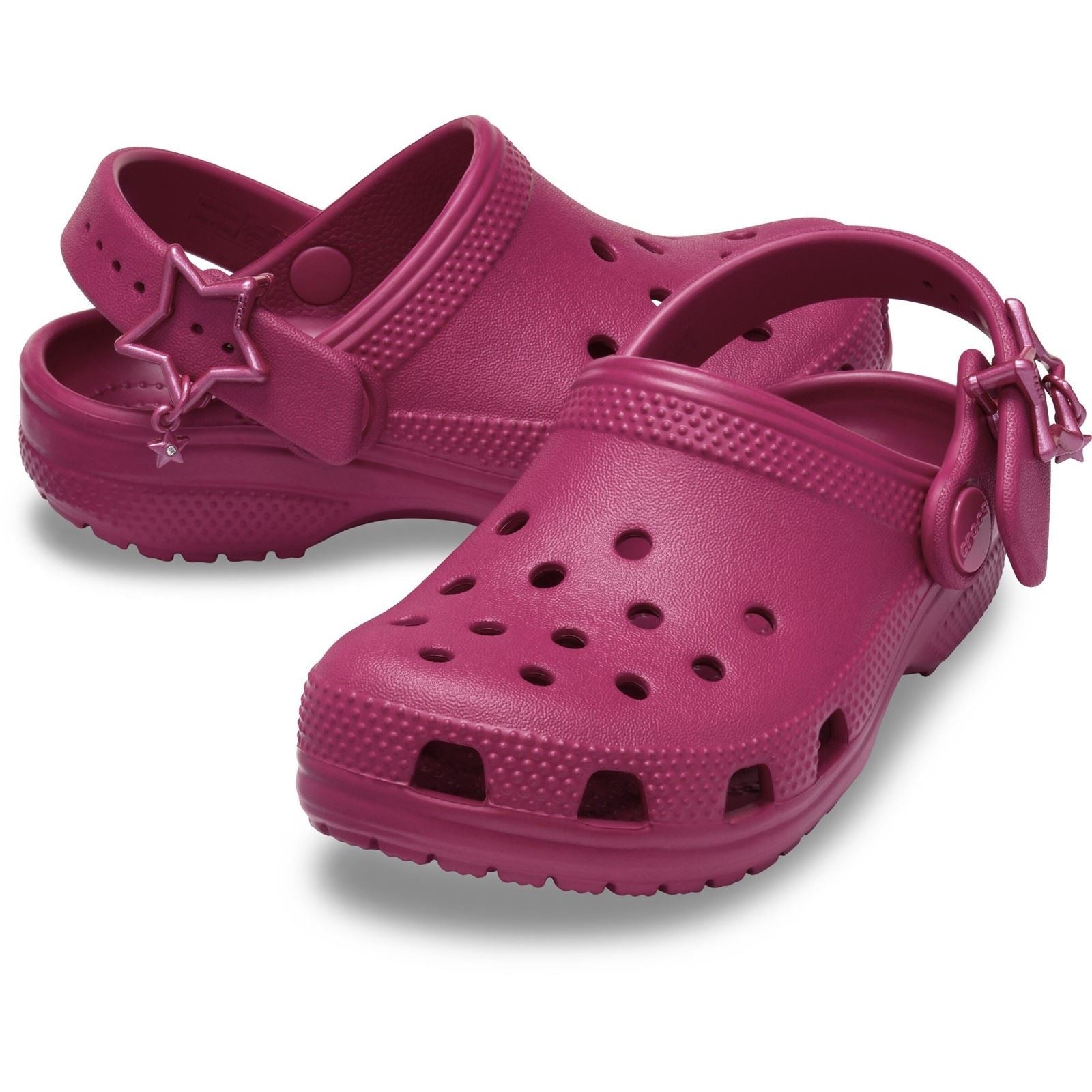 Crocs Classic Star Buckle EVA Girl's Royal Pink Casual Shoes - Clogs