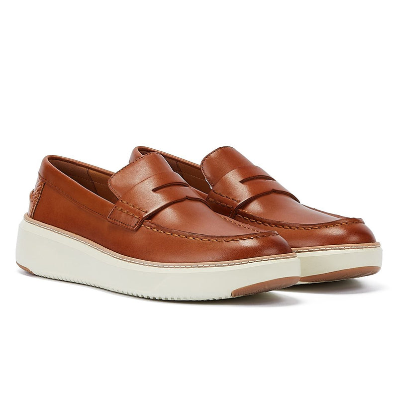 COLE HAAN TOPSPIN MEN'S TAN LEATHER LOAFERS