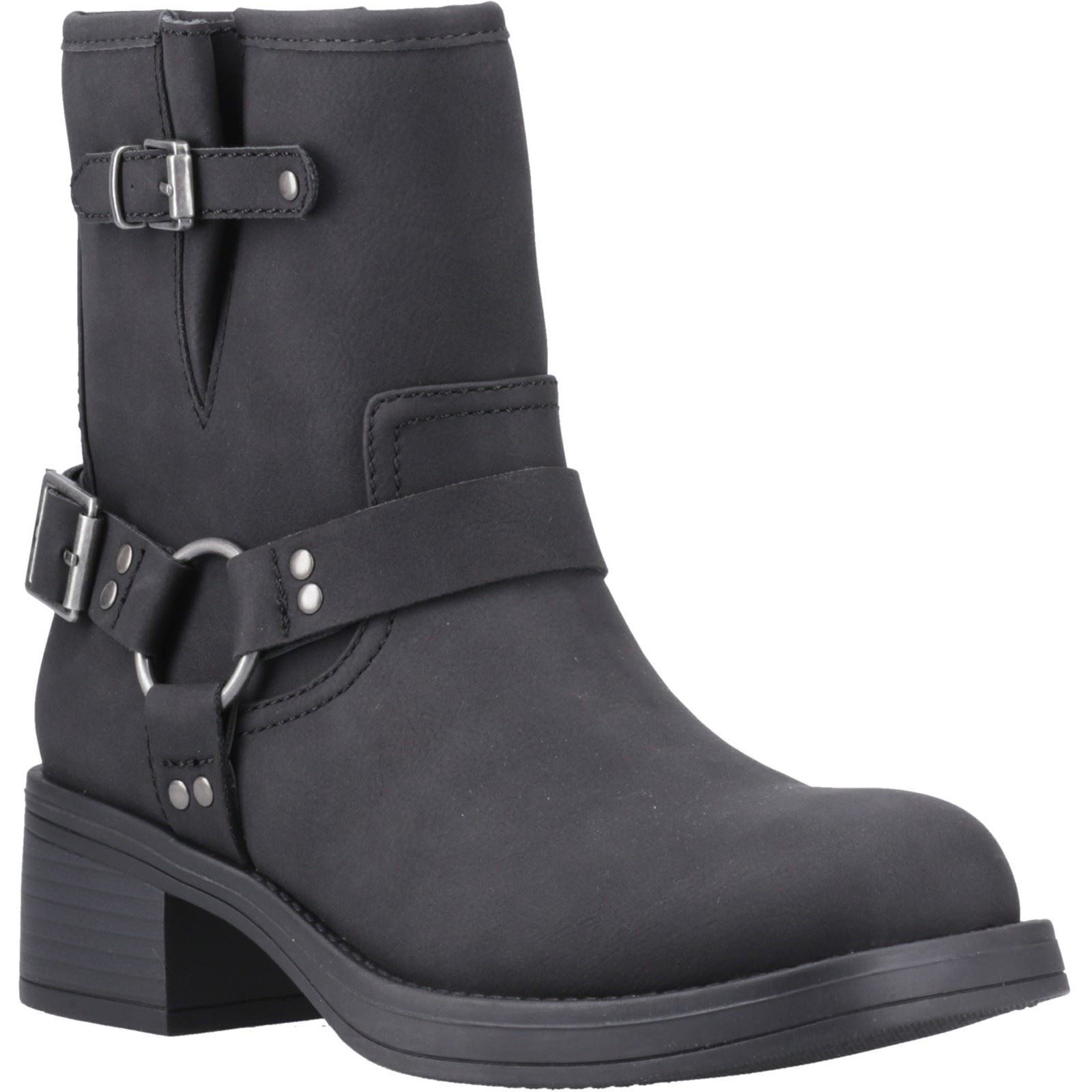 Rocket Dog Nino Faux Leather Women's Black Heeled Ankle Boots