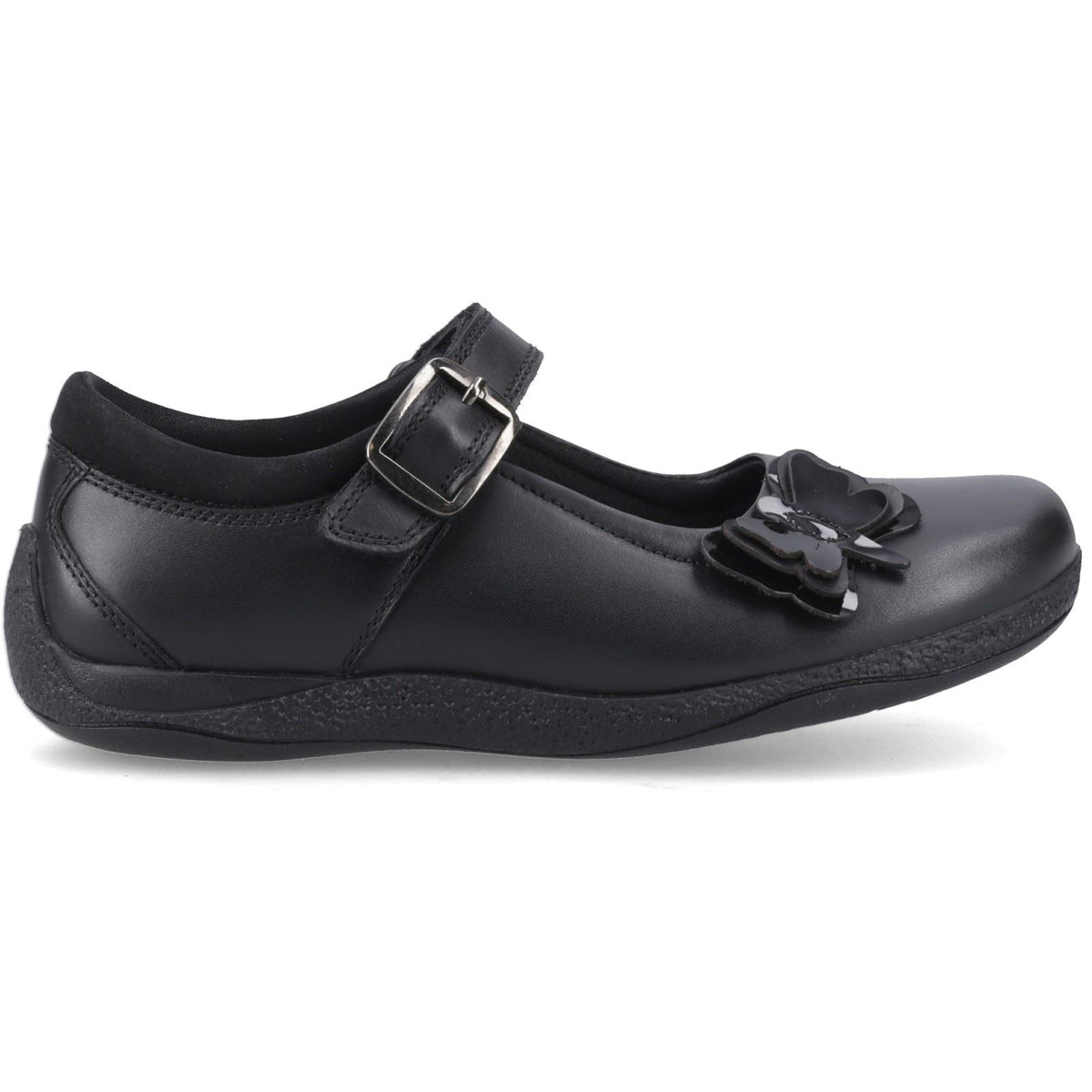 Hush Puppies Julie Ballerina Leather Black Shoes