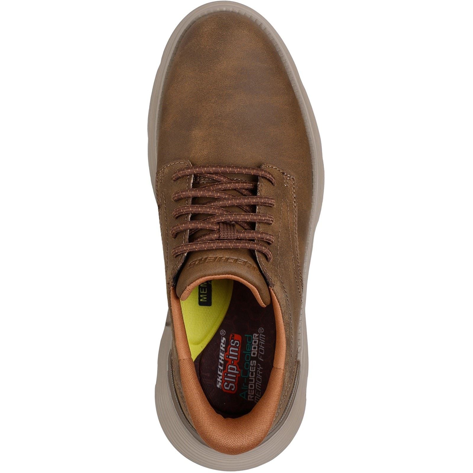 Skechers Garza Duran Leather Men's Taupe Trainers