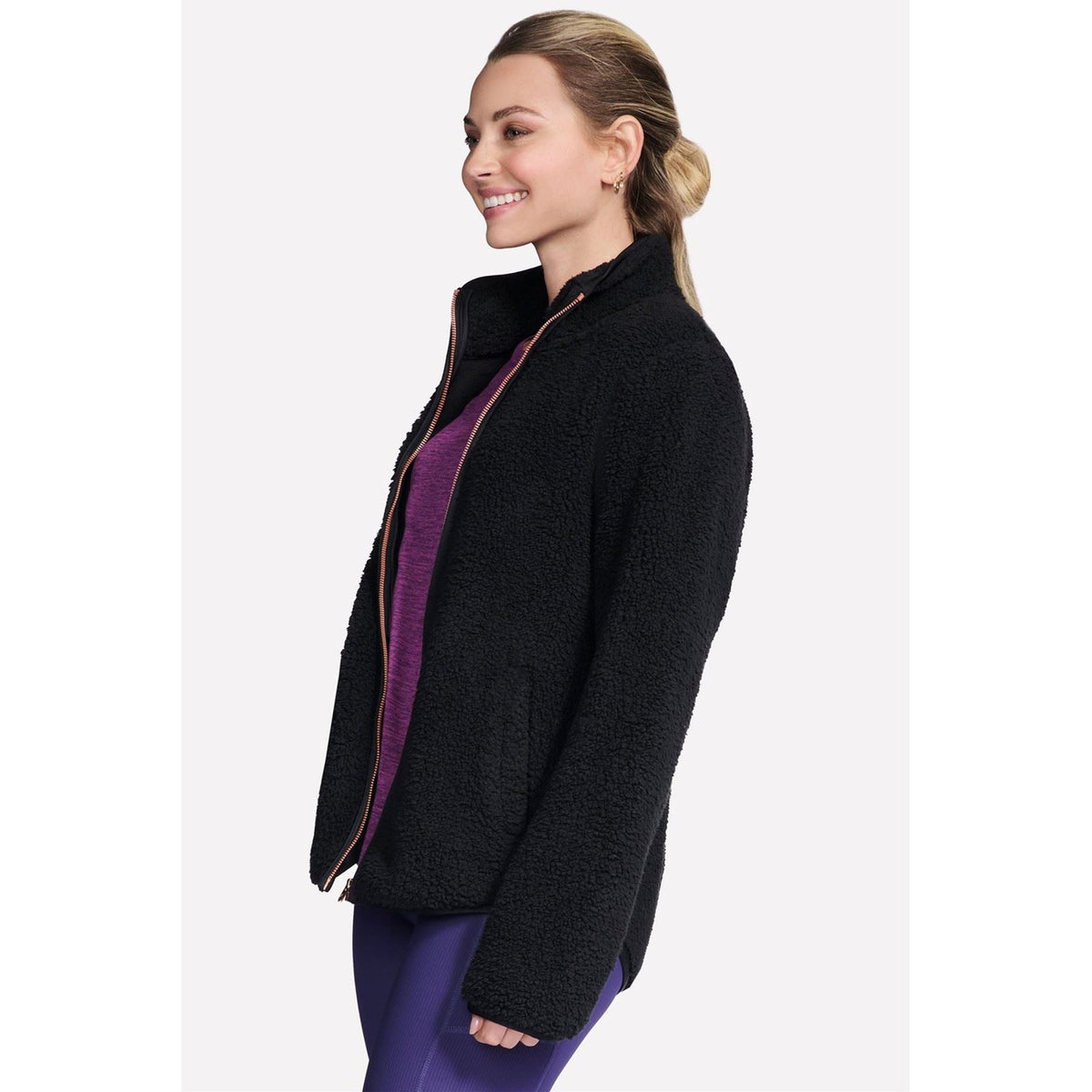 Skechers Skech-Sherpa Jacket Women's Black Fleece Jackets