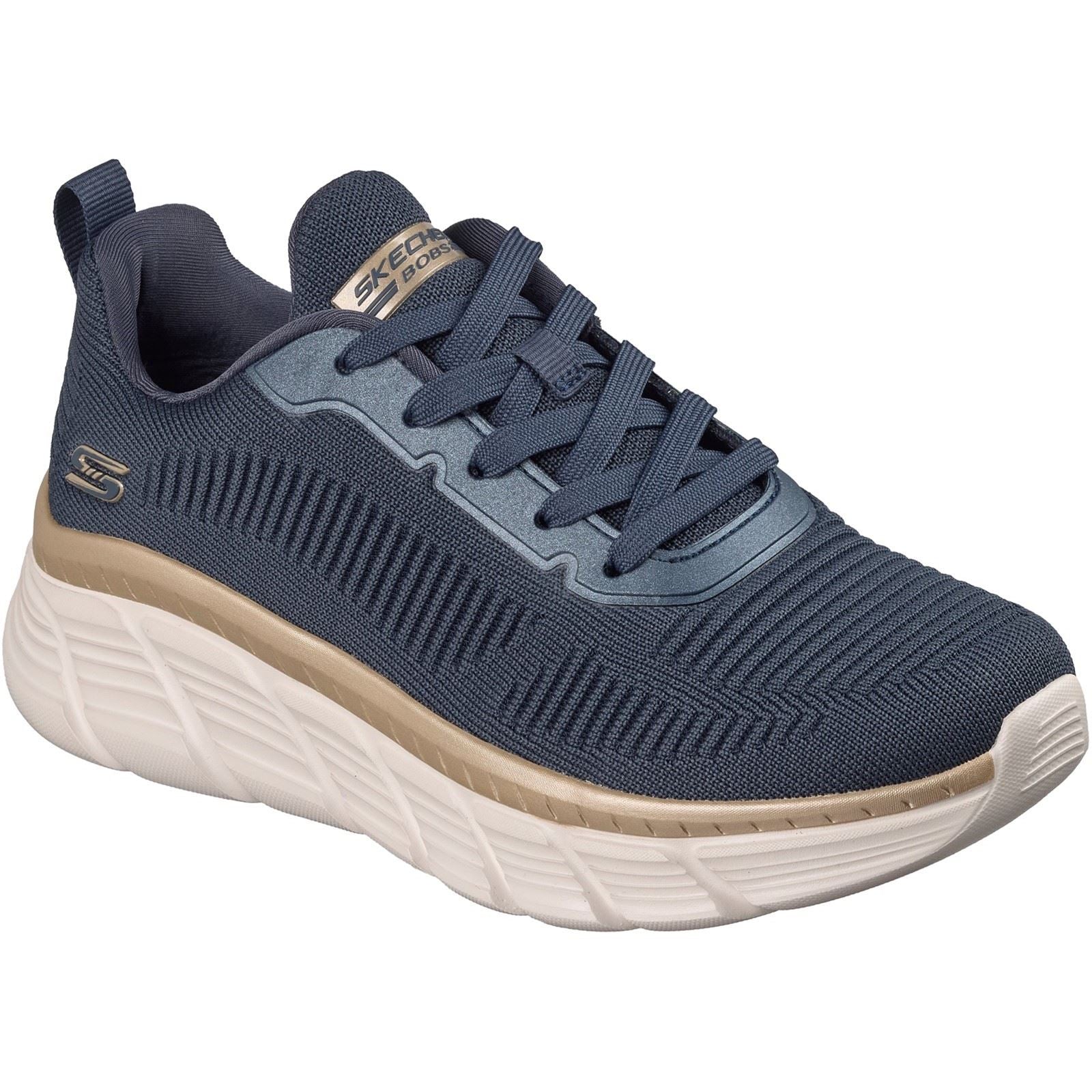 Skechers Bobs B Flex Hi Flying Textile Women's Navy/Gold Trainers