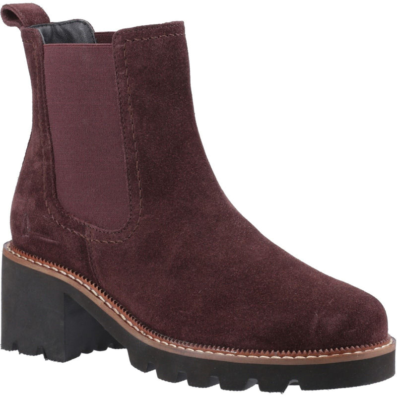 Hush Puppies Gaia Leather Women's Plum Heeled Chelsea Boots