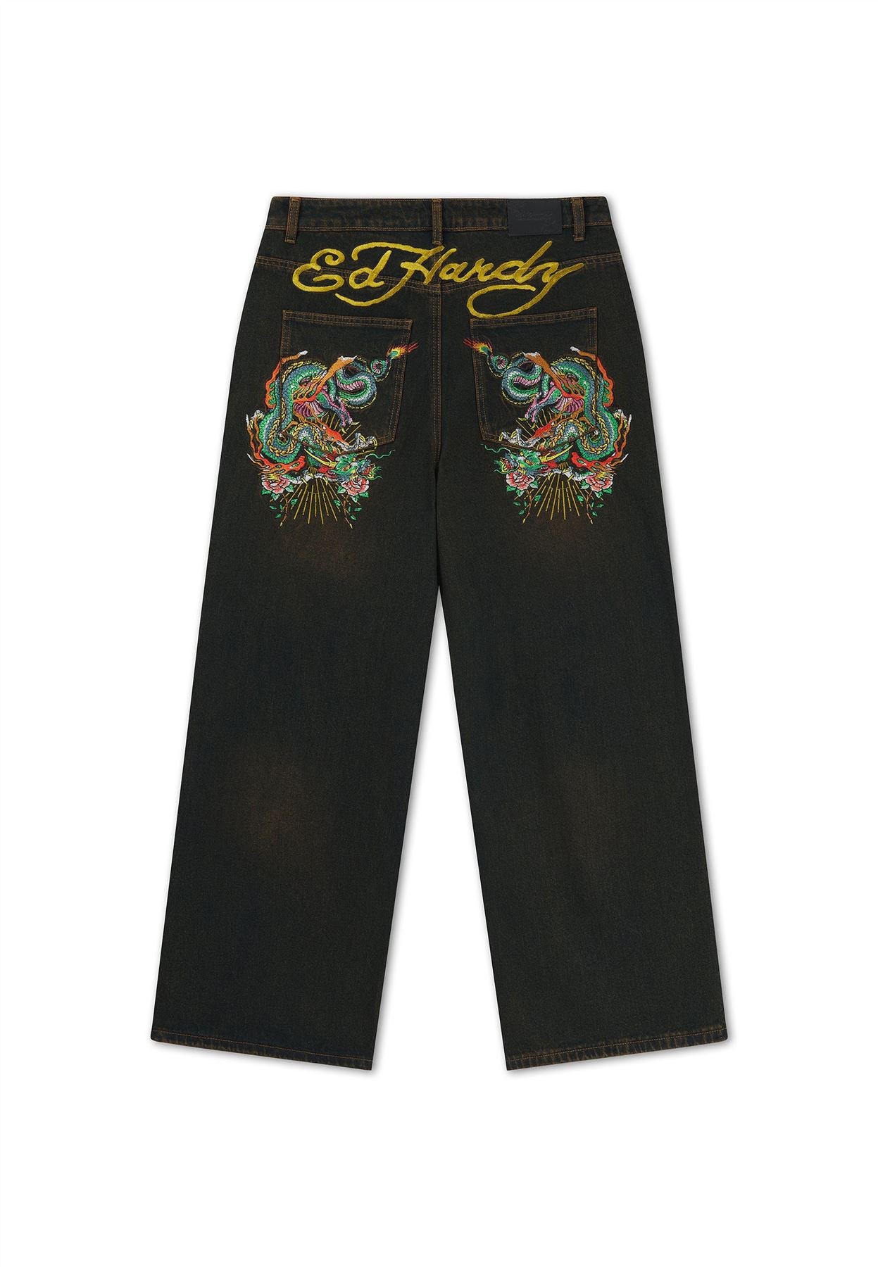 Ed Hardy Slithering Dragon XXTRA Men's Sandy Black Jeans