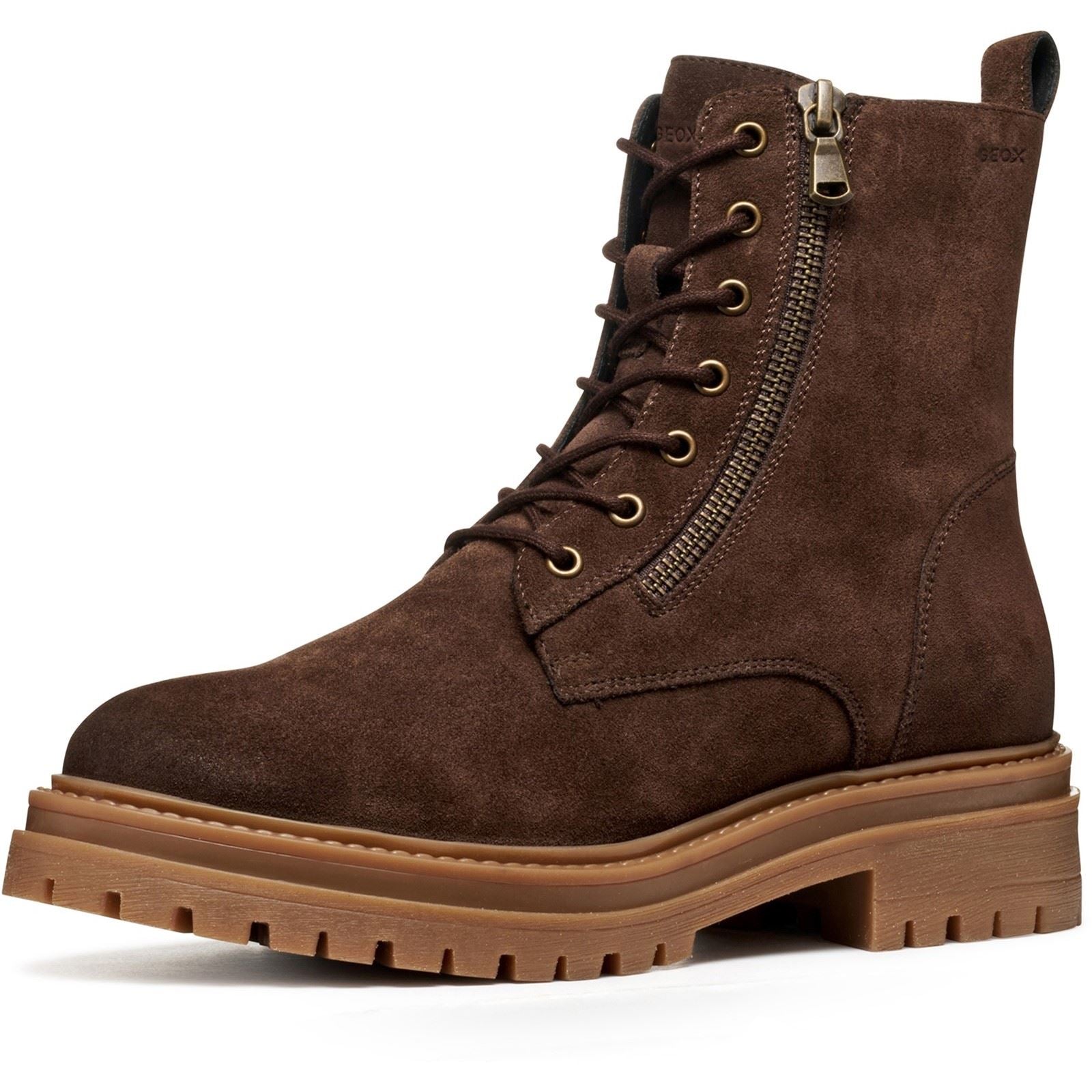 Geox D Iridea F Leather Women's Dark Brown Boots