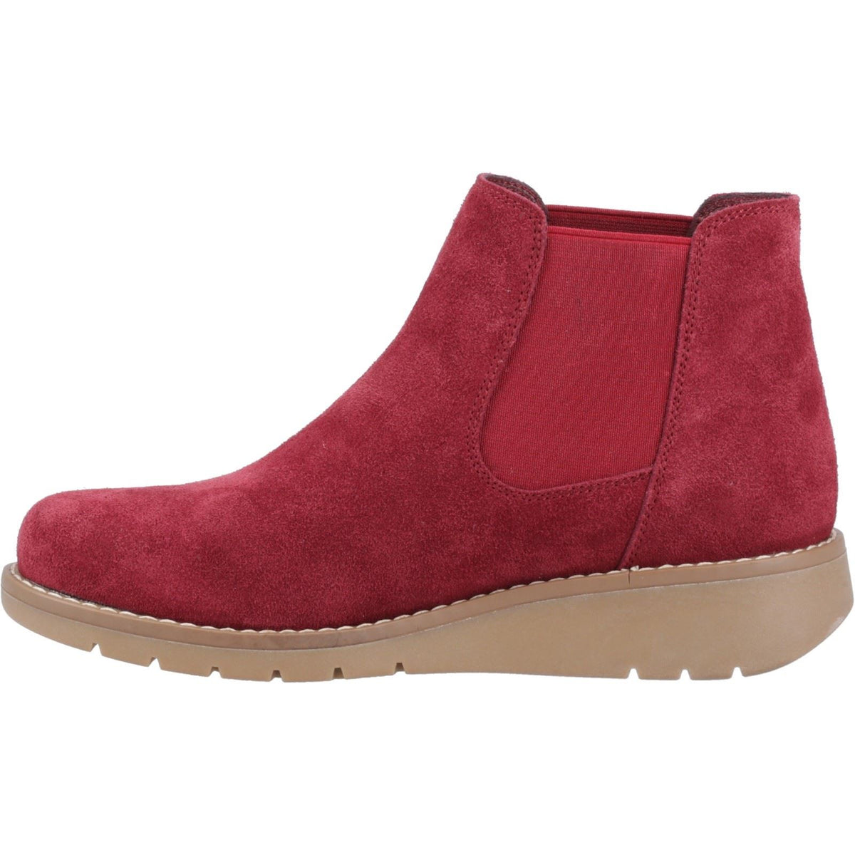 Hush Puppies Leonie Suede Women's Burgundy Flat Chelsea Boots