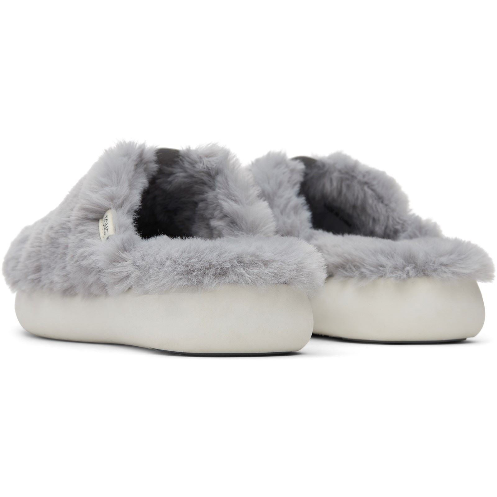TOMS Alpargata Mallo Polyester Faux Fux Women's Mid Grey Faux Fur Mules