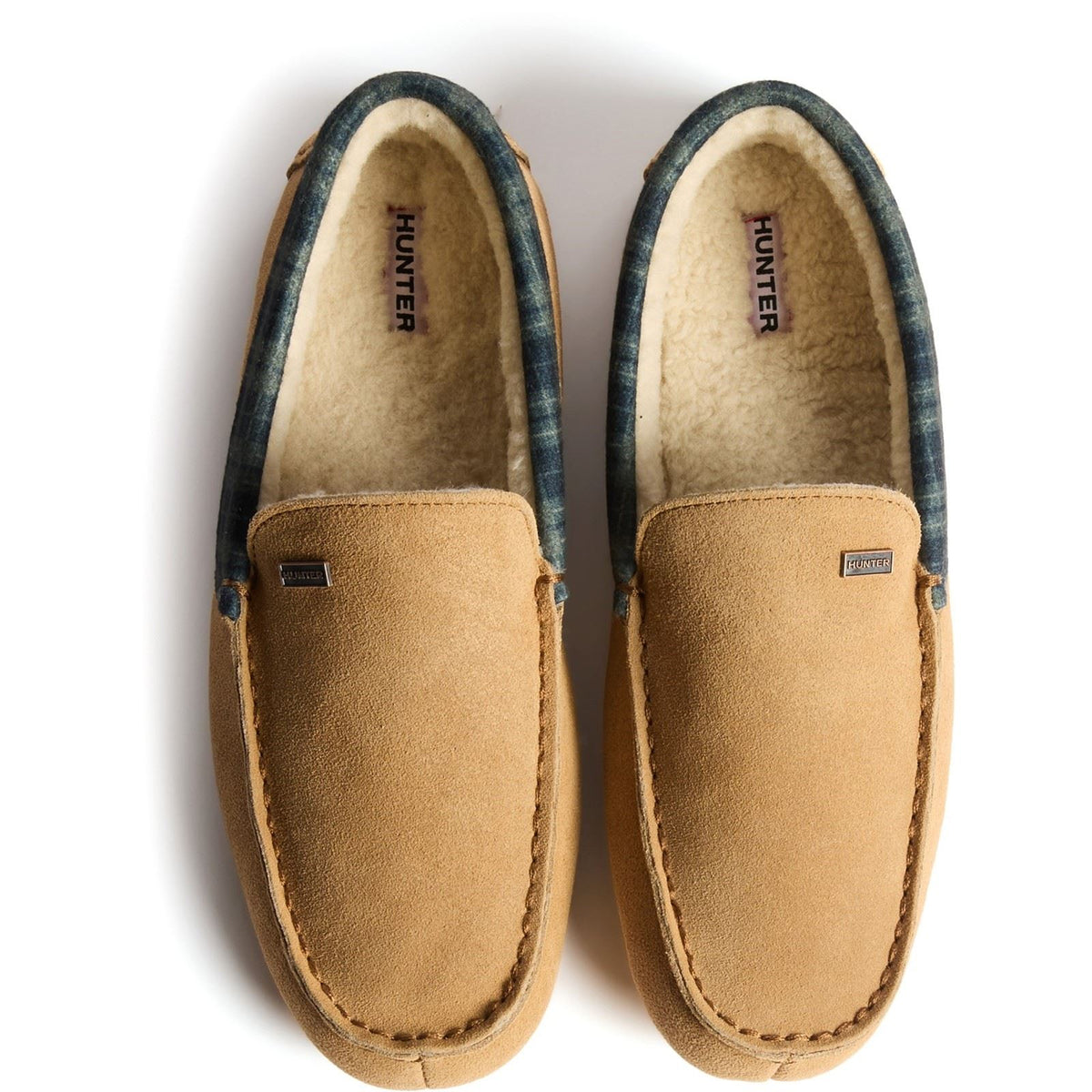 Hunter Moccassin Suede Men's Natural Slippers
