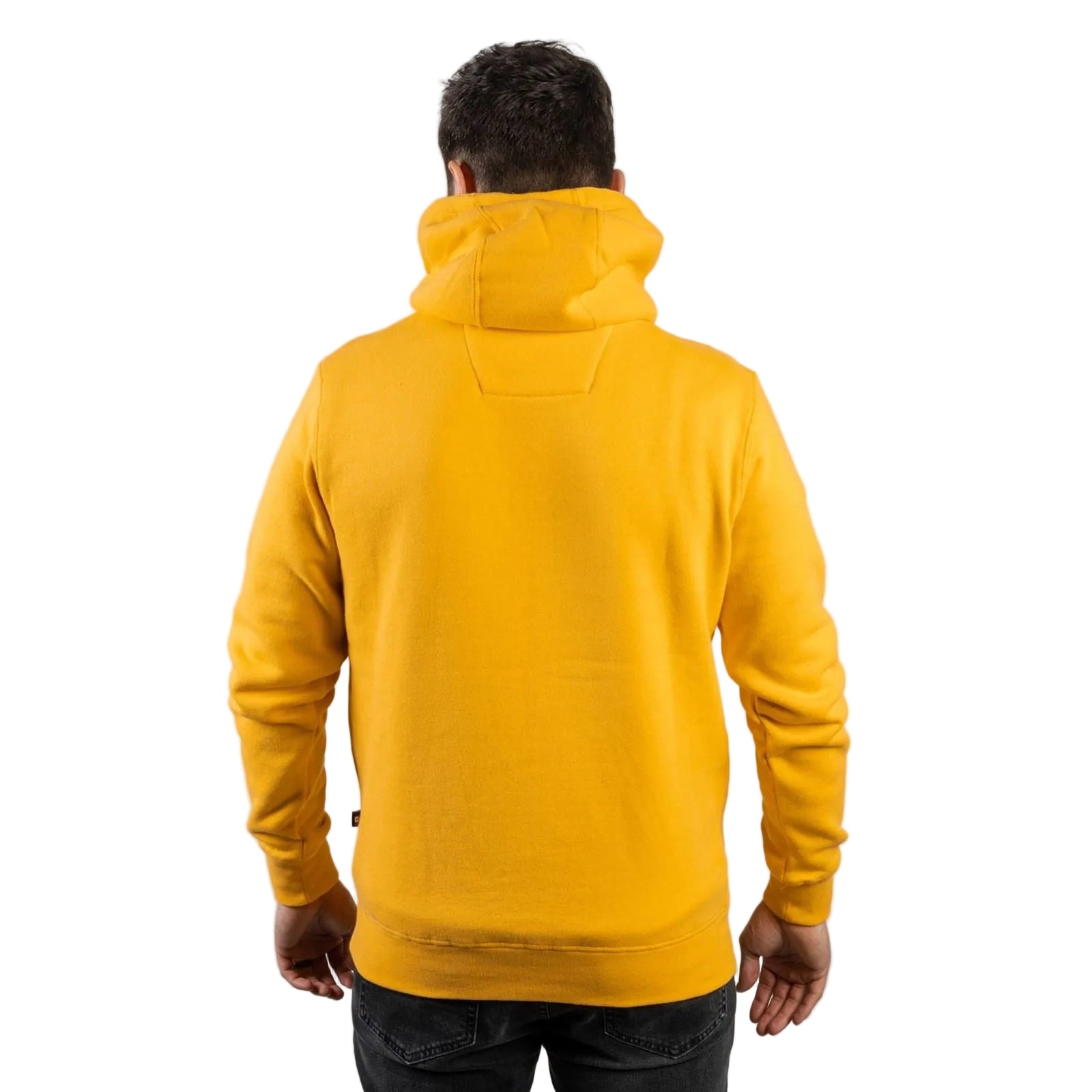 Caterpillar Trademark Cotton Men's Yellow Hooded Sweatshirt